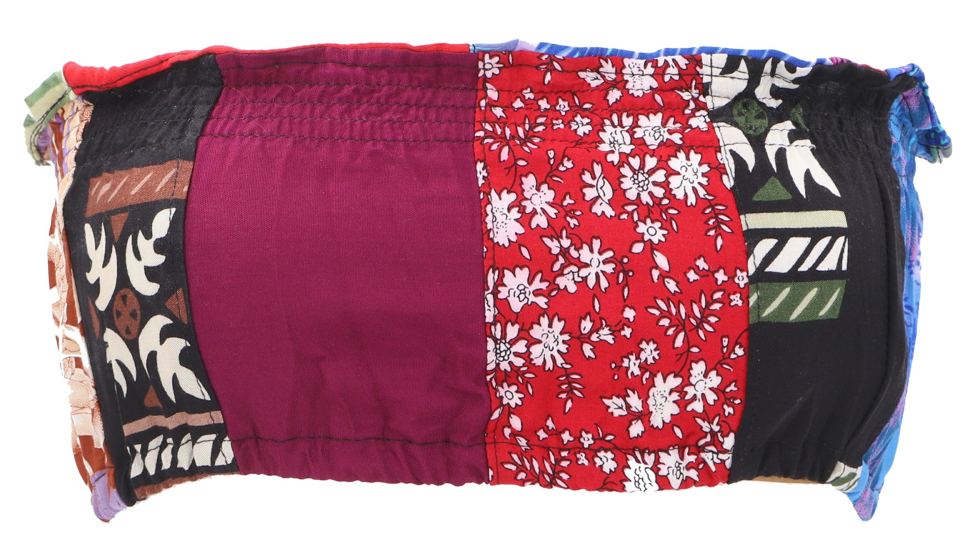 Guru-Shop T-Shirt Bandeau Patchwork Top, buntes Batik T-Top für.. alternative Bekleidung