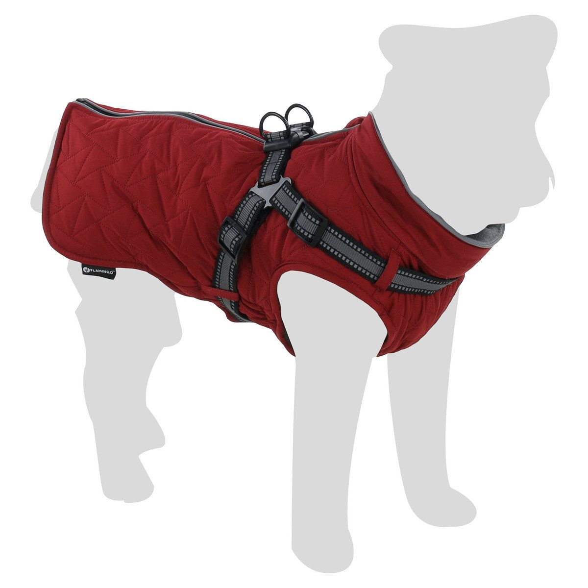 Flamingo Hundemantel Wintermantel Duker rot