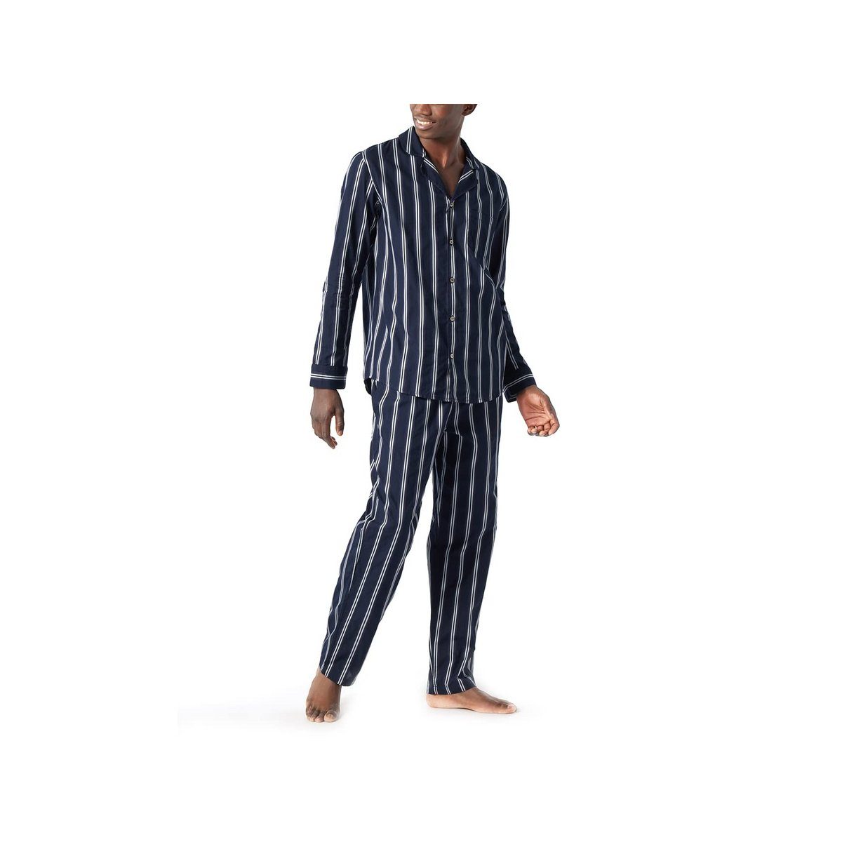 dunkel-blau tlg) Schiesser (1 Pyjama