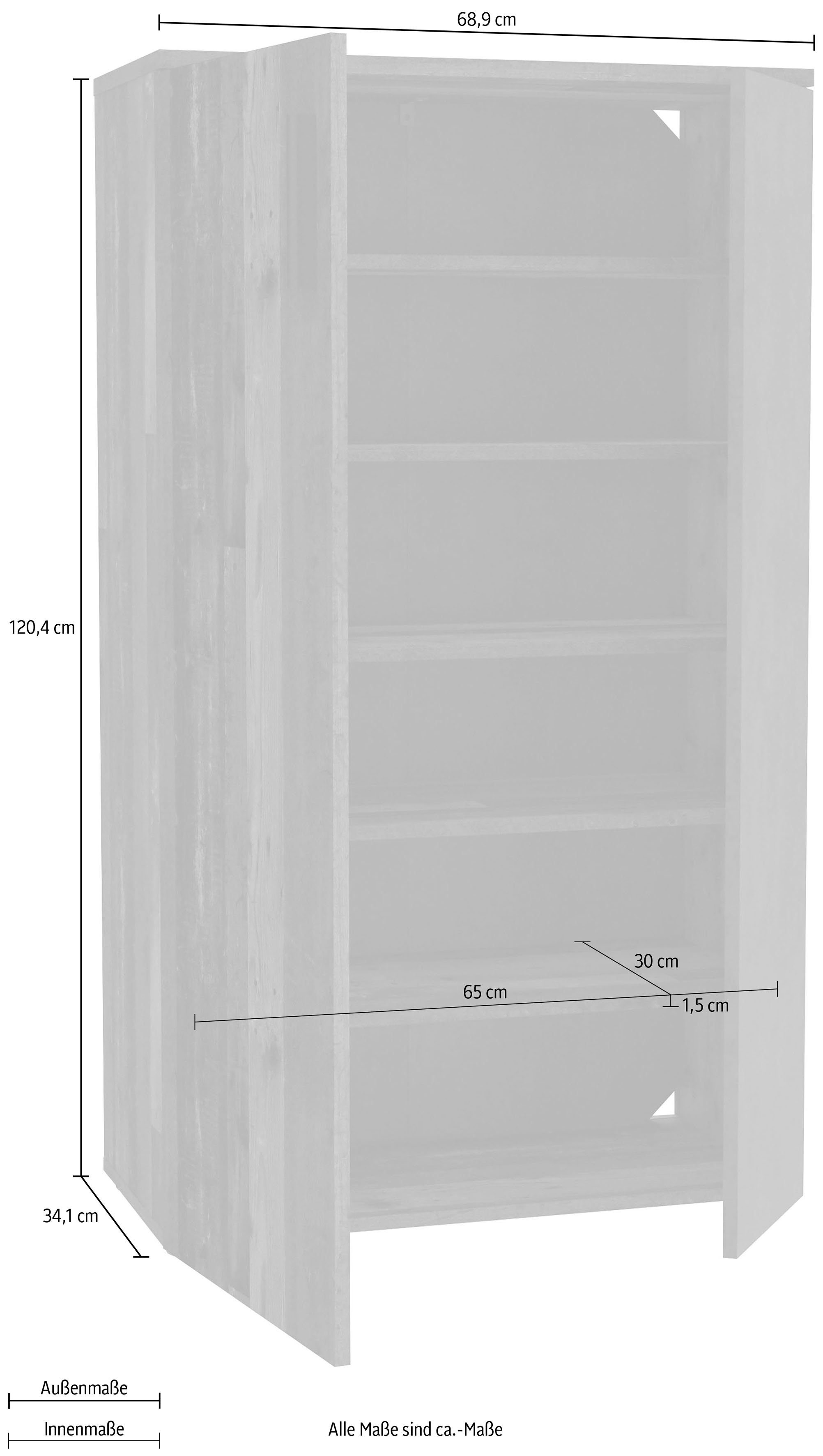 FORTE Schuhschrank Boots (B/T/H 69/34/120 cm) Schuhkommode ca. 18 Paar Schuhe, Breite ca.69cm – Bild 5 von 5