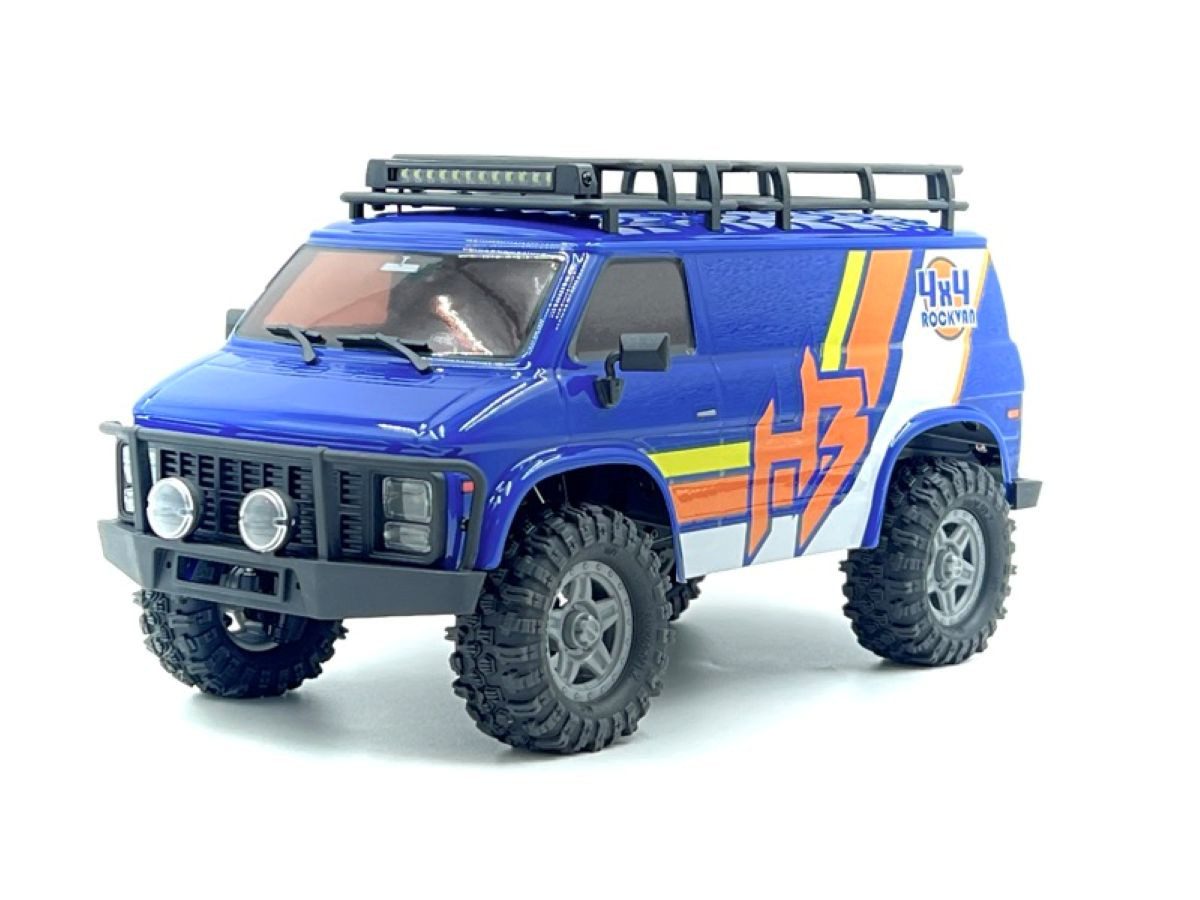 Absima RC-Auto Hobby Plus 1:18 Offroad-Bus CR-18P EVO ROCK VAN Allrad (Set, inkl. 2.4 GHz Fernsteuerung, 2S Fahrakku und USB Ladekabel), OFFROAD ABENTEUER 100% ELEKTRISCH