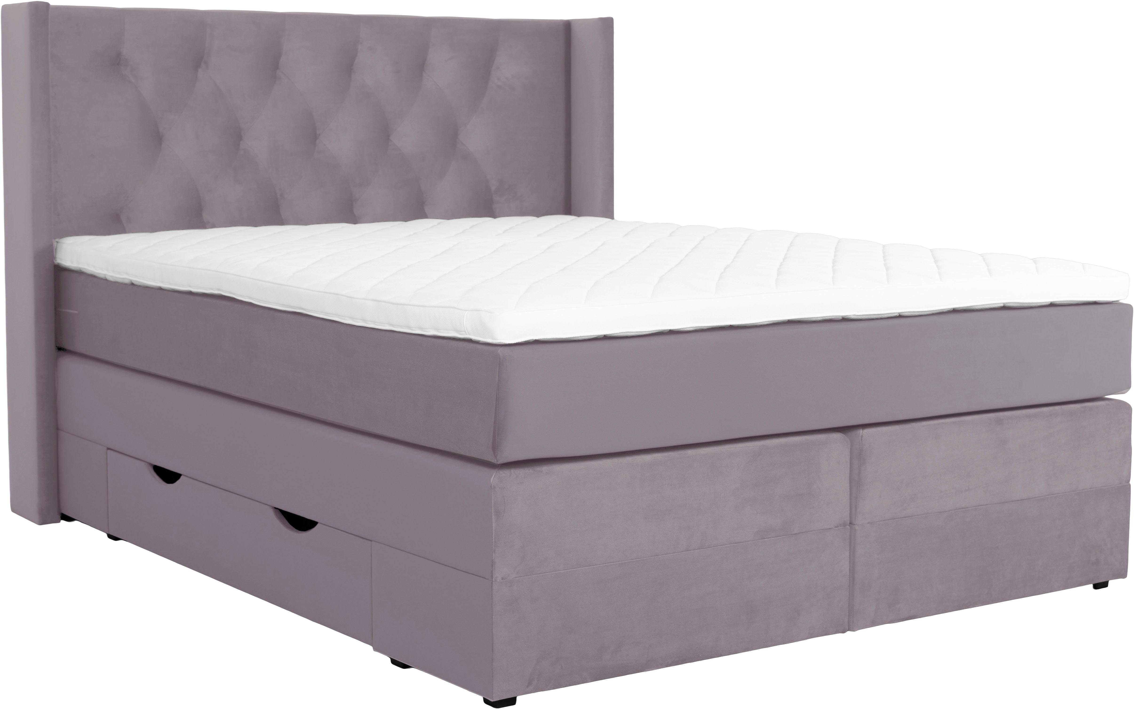 Home affaire Boxspringbett Elegance, mit schöner Knopfheftung, in den Härtegraden H2 & H3, inkl. Schubladen