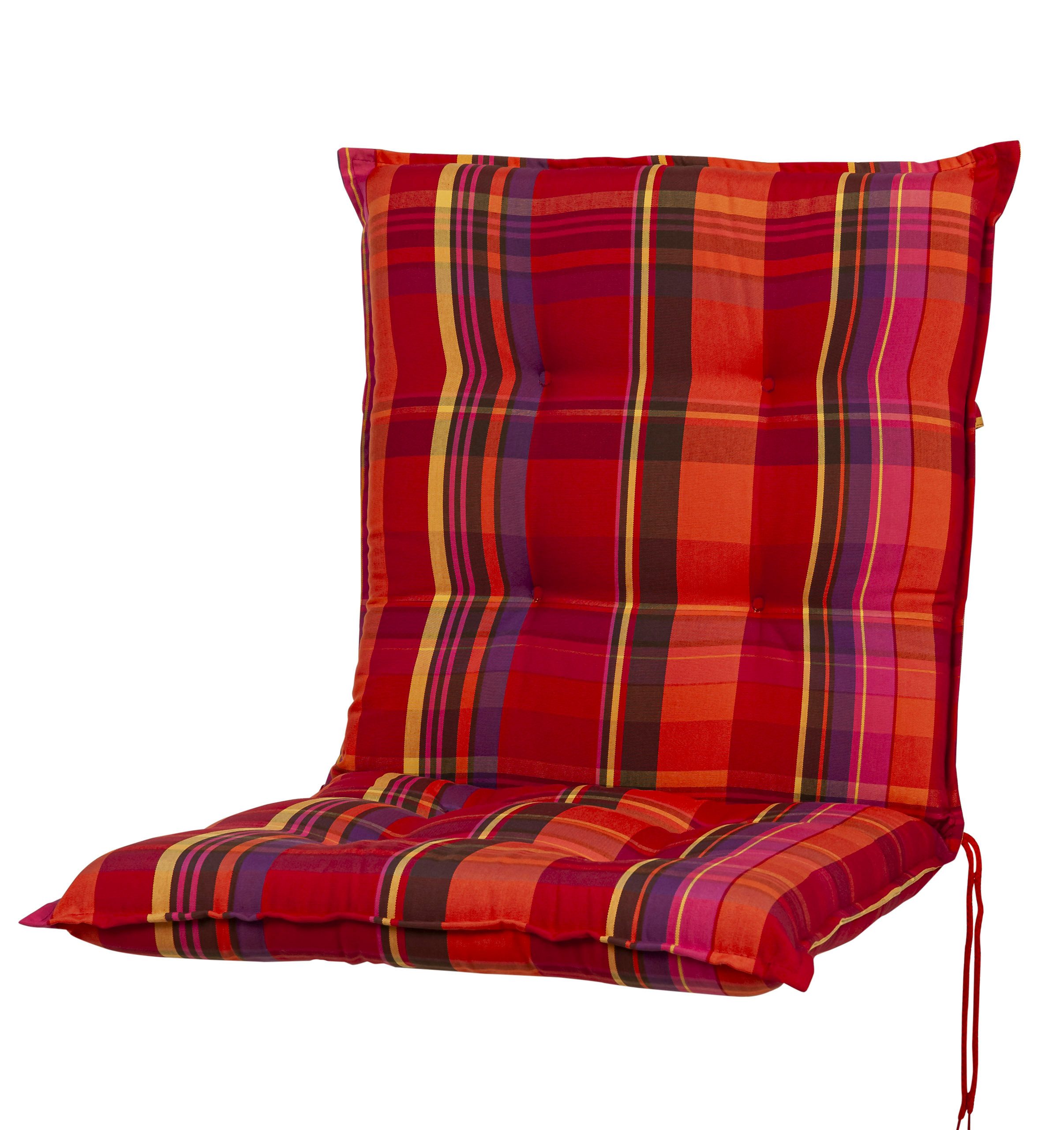 Sun Garden Sesselauflage Niederlehner Sylt 10532-310 rot-orange kariert 103x50x8 cm Sun Garden