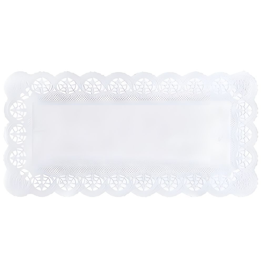 PAPSTAR Dekomatte Spitzenpapiere eckig 34 cm x 17 cm weiss 250 Stk