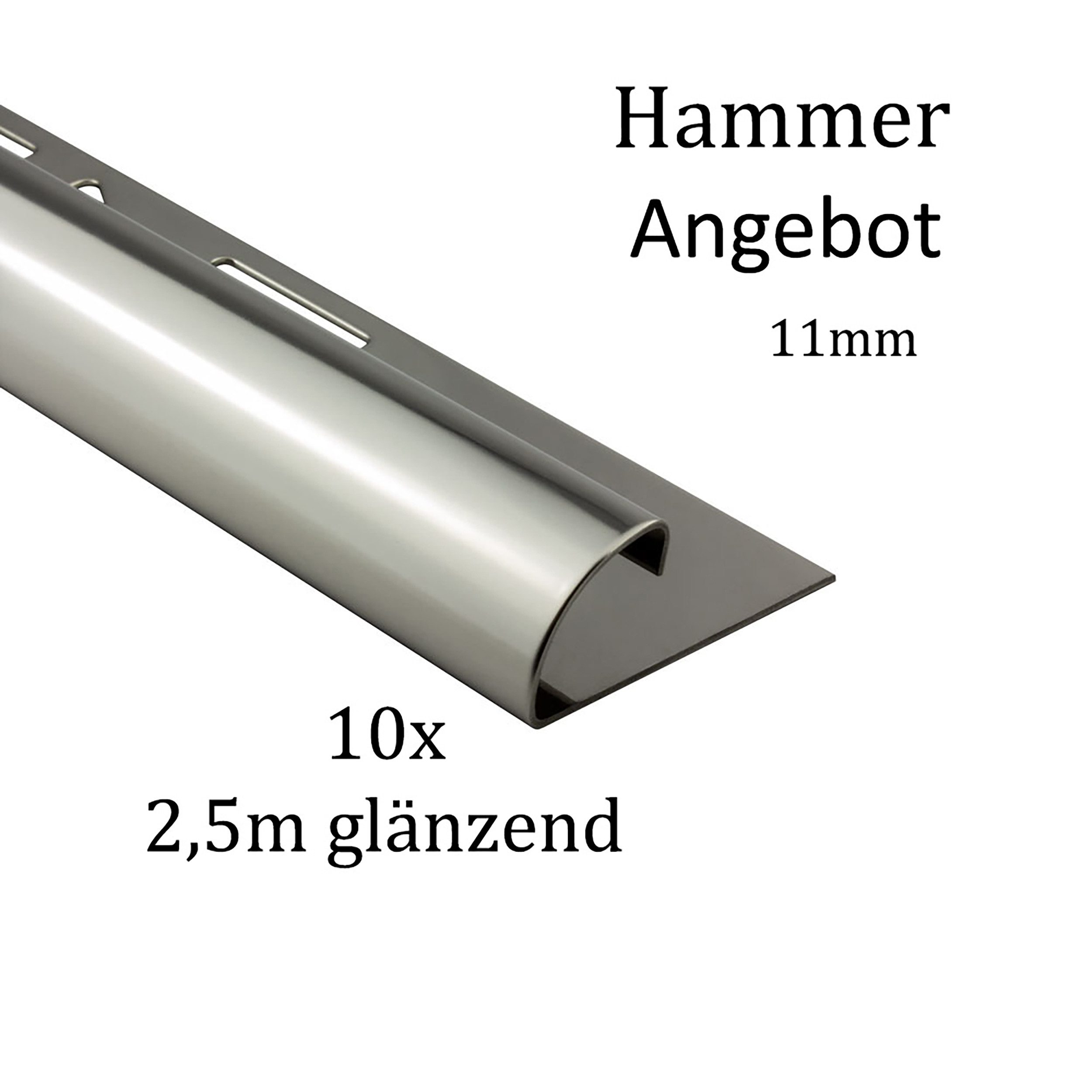 Thumbnail - tktrading24 Abschlussprofil 10x Viertelkreis Fliesenprofil Edelstahl 250cm 11mm Glänzend (Set, 10er)