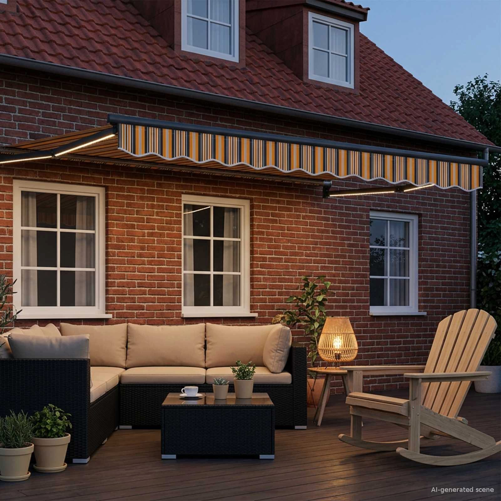 vidaXL Markise Manuelle Gelenkarmmarkise mit LEDs 3 x 2 m (1-St)