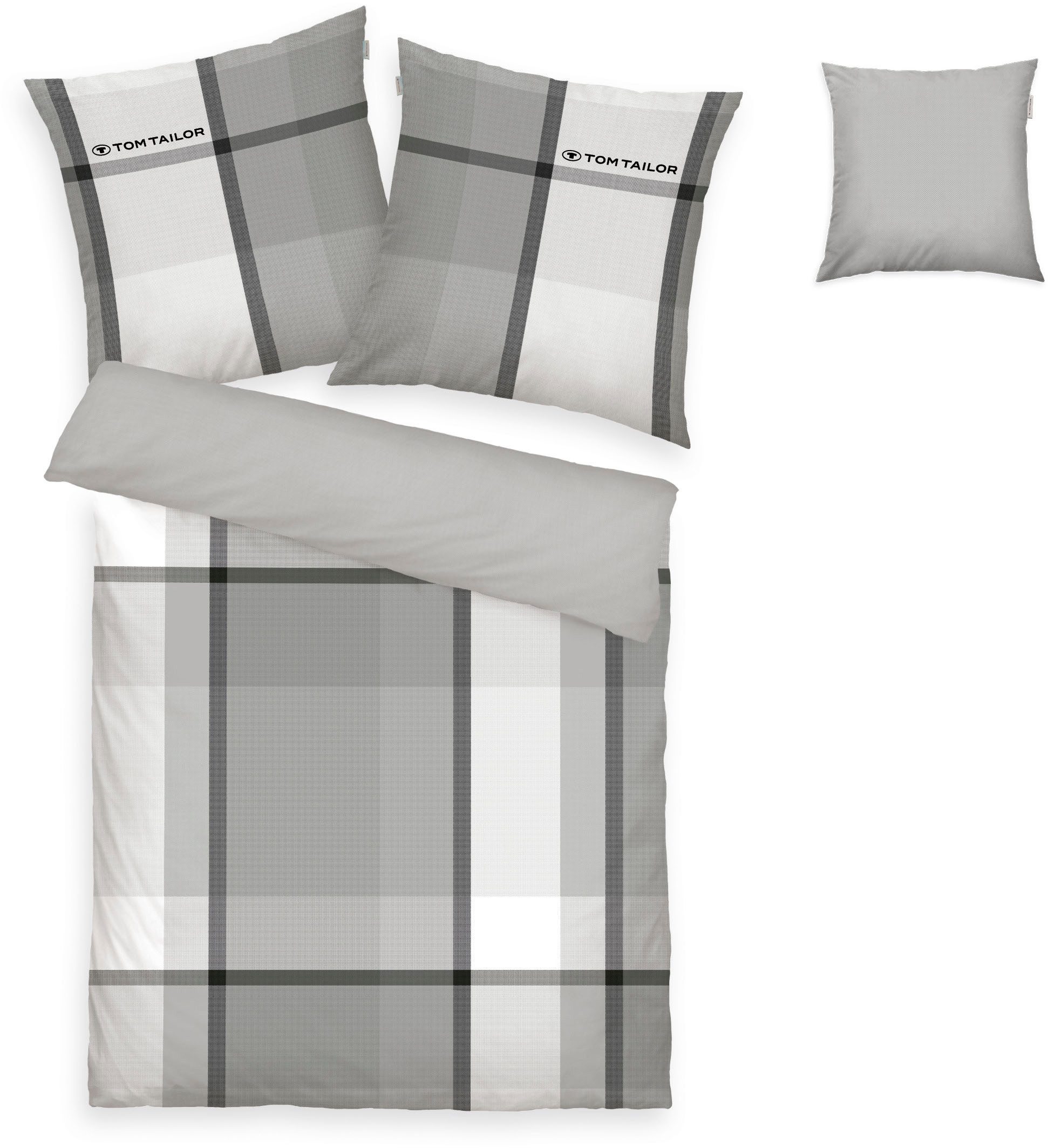 TOM TAILOR HOME Bettwäsche Lenny, Renforcé, 3 teilig, mit GRATIS-Zugabe: Kissenhülle 1tlg., in Biber und Renforcé erhältlich