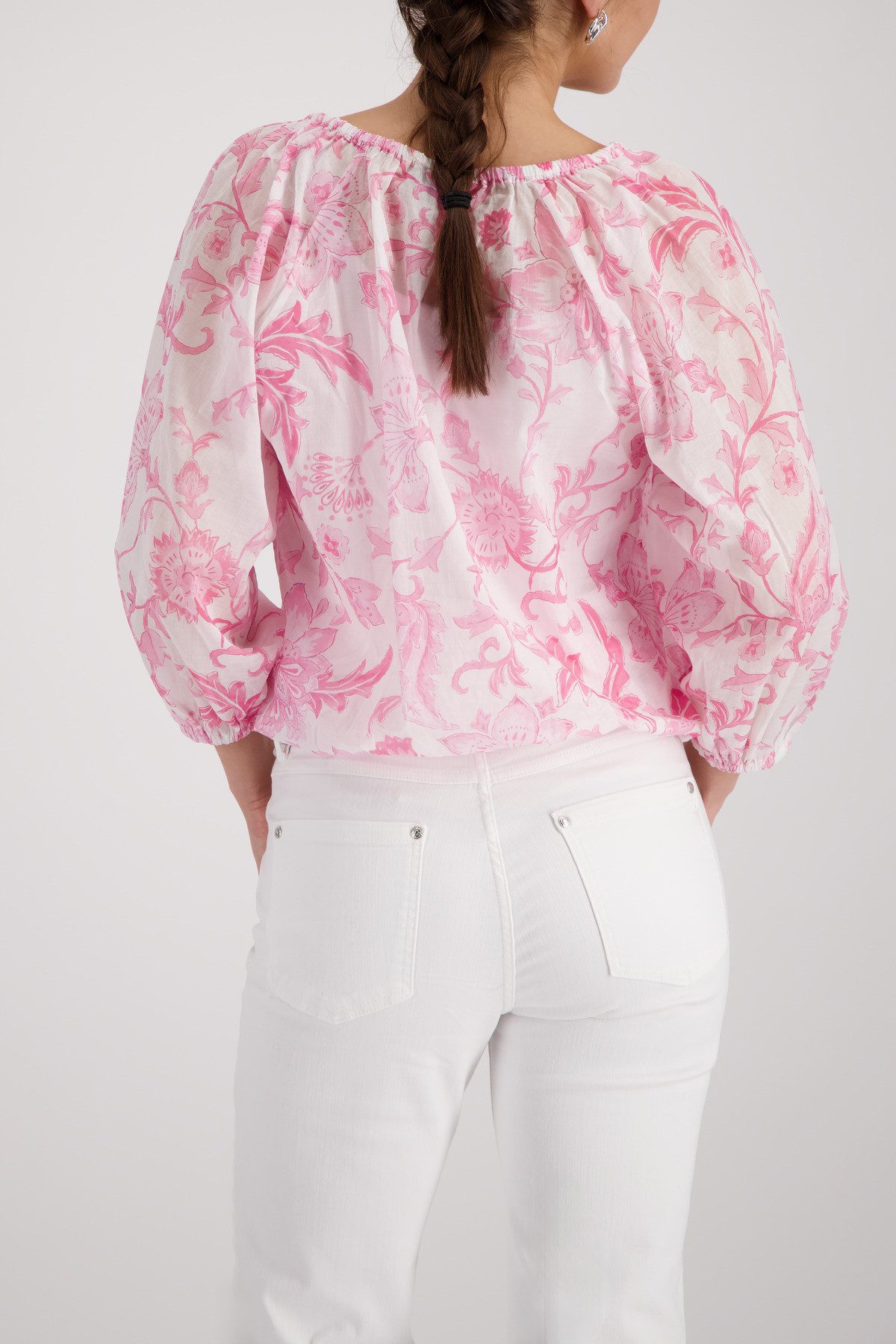 Monari Langarmbluse Bluse Blumendruck allover Regular fit mit Blumenmuster