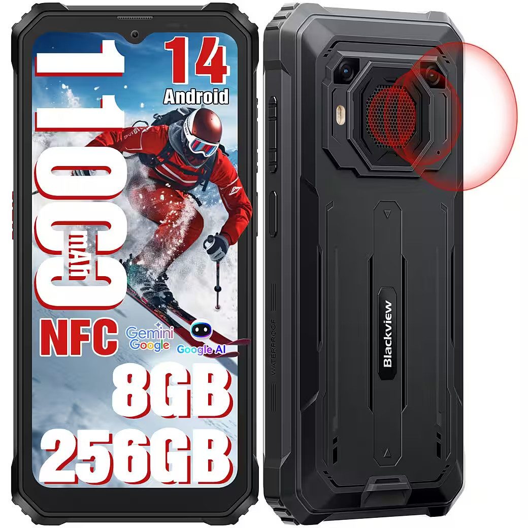 blackview BV6200Plus(8+256) mit 98dB Lautsprecher AI Smartphone (6.56 Zoll, 256 GB Speicherplatz, 16 MP Kamera, 11000mAh, 18 W, 98DB Lautsprecher, 90Hz, Ohne Vertrag)