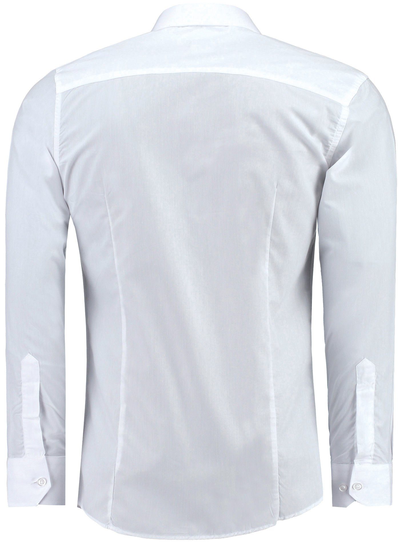 J'S FASHION Businesshemd JS12105 Slim Fit Langarm Herren Hemd mit farblich abgesetzten Elementen, Langarm Kentkragen Uni
