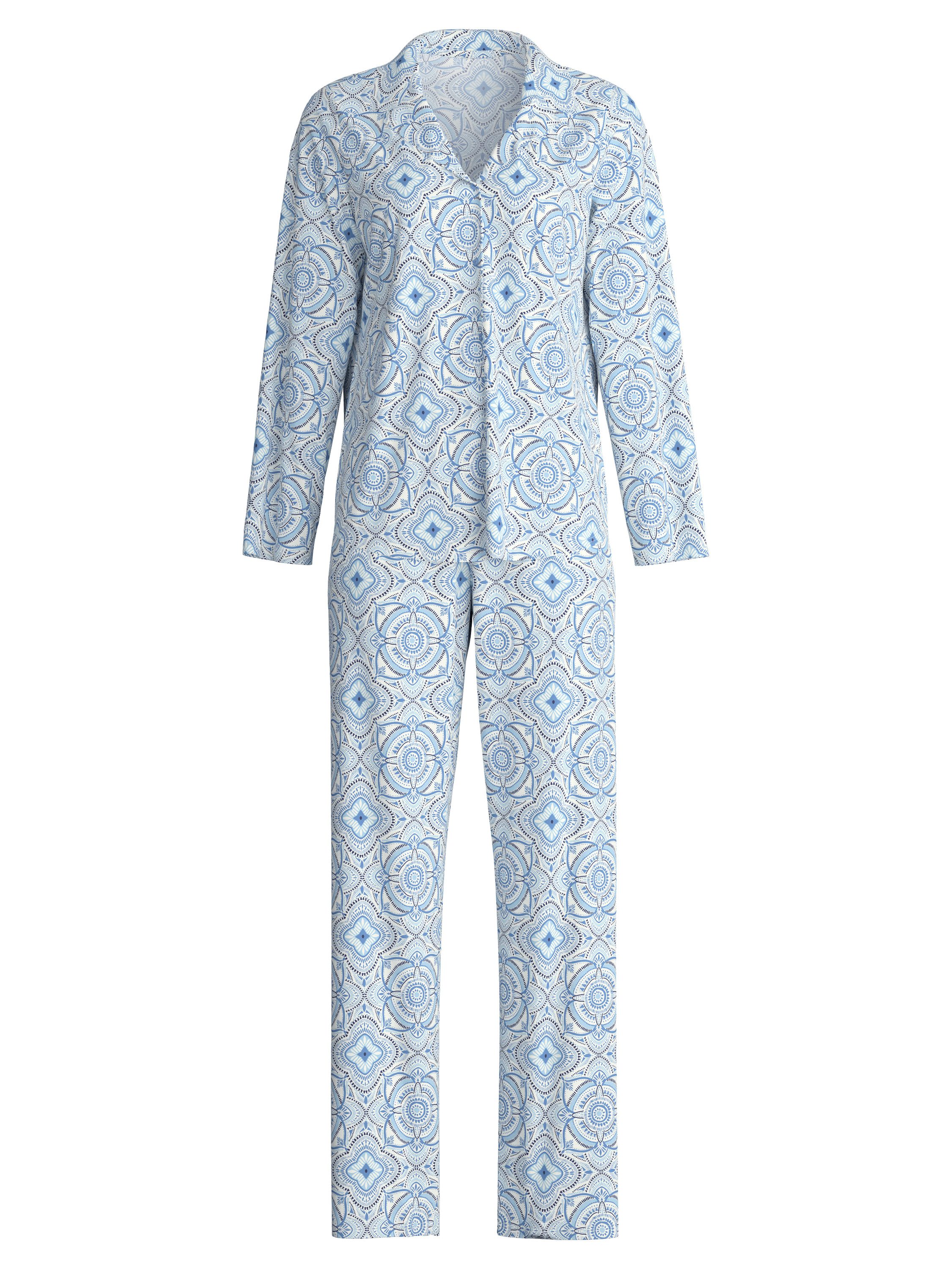 CALIDA Pyjama Cotton Special Damen (2 tlg) durchgeknöpft, weich und glatt mit Reverskragen