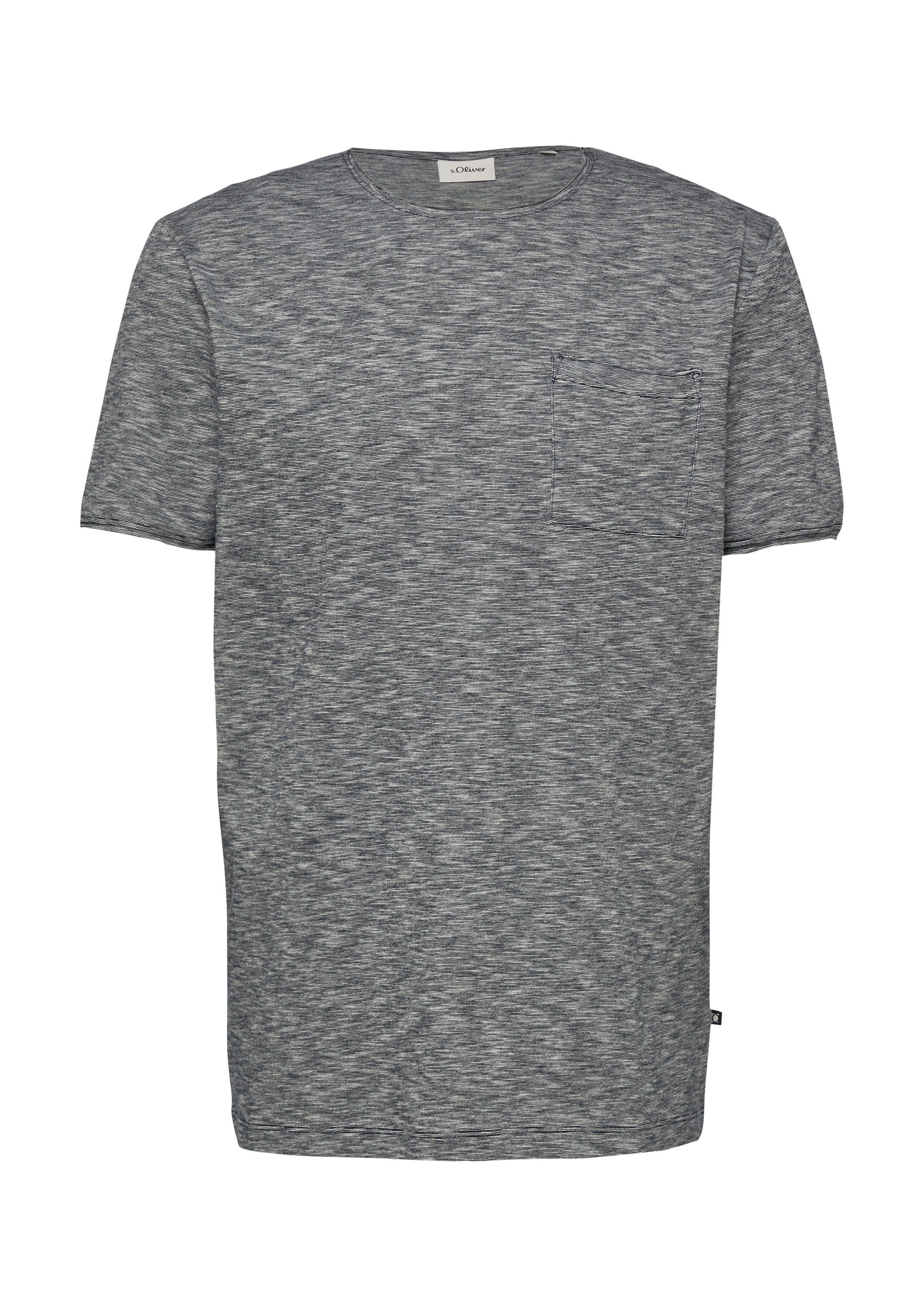 s.Oliver Kurzarmshirt T-Shirt T-Shirt mit Brusttasche und Rollsaum