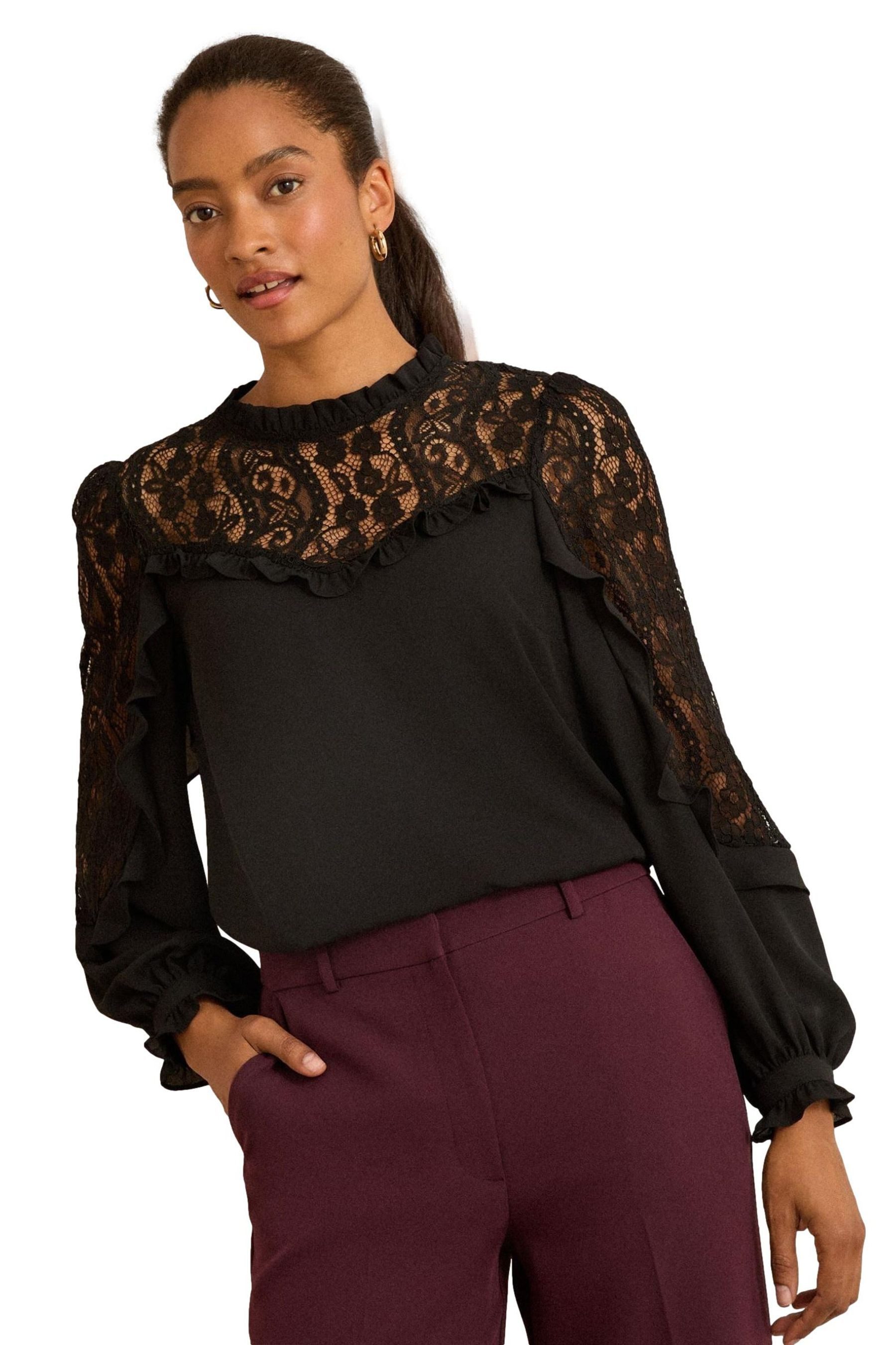 Love & Roses Langarmbluse Love & Roses Langärmelige Bluse mit Stickerei (1- günstig online kaufen