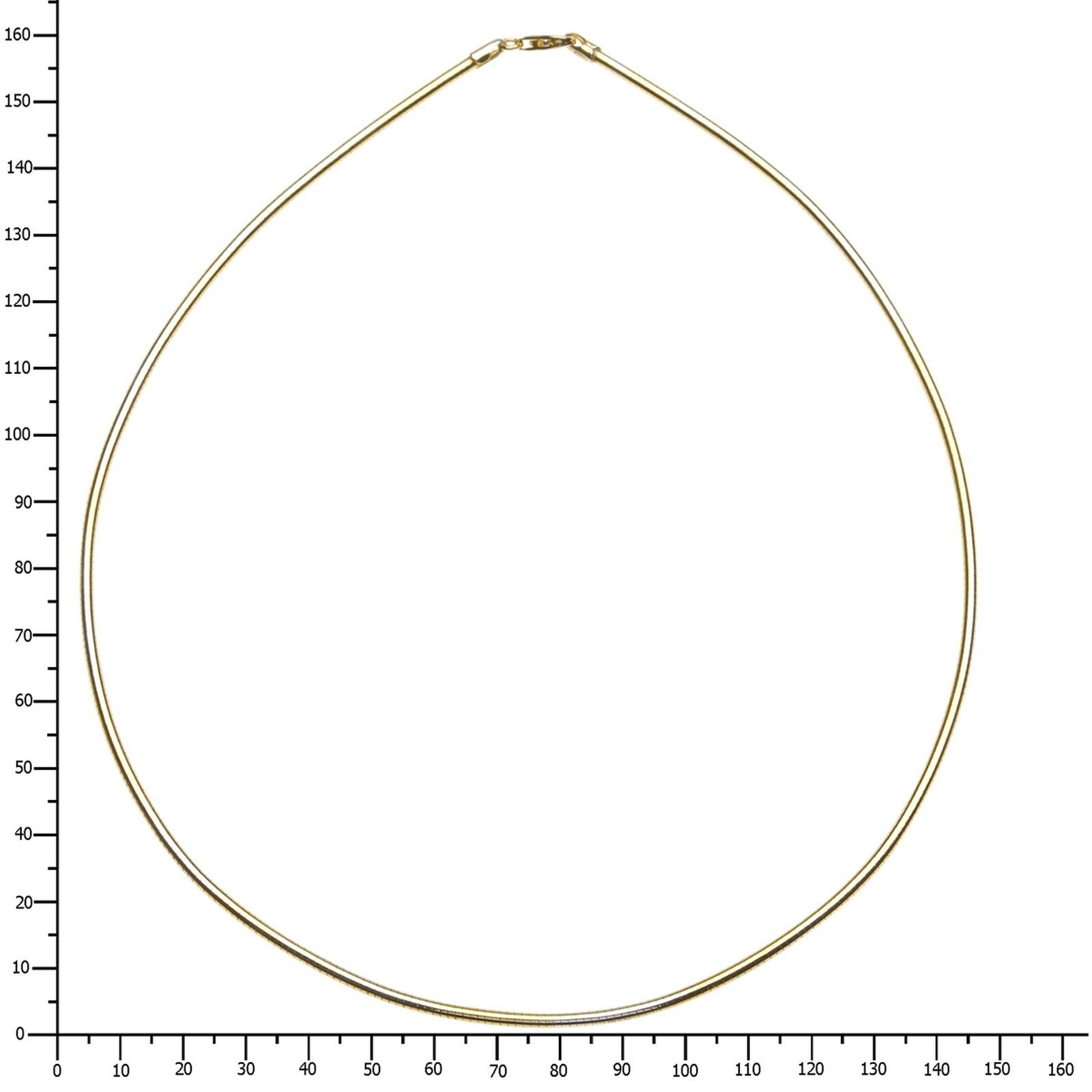Damen Schmuck OSTSEE-SCHMUCK Silberkette - Omega 3,0 mm - Silber 925/000, vergoldet -, (1-tlg)