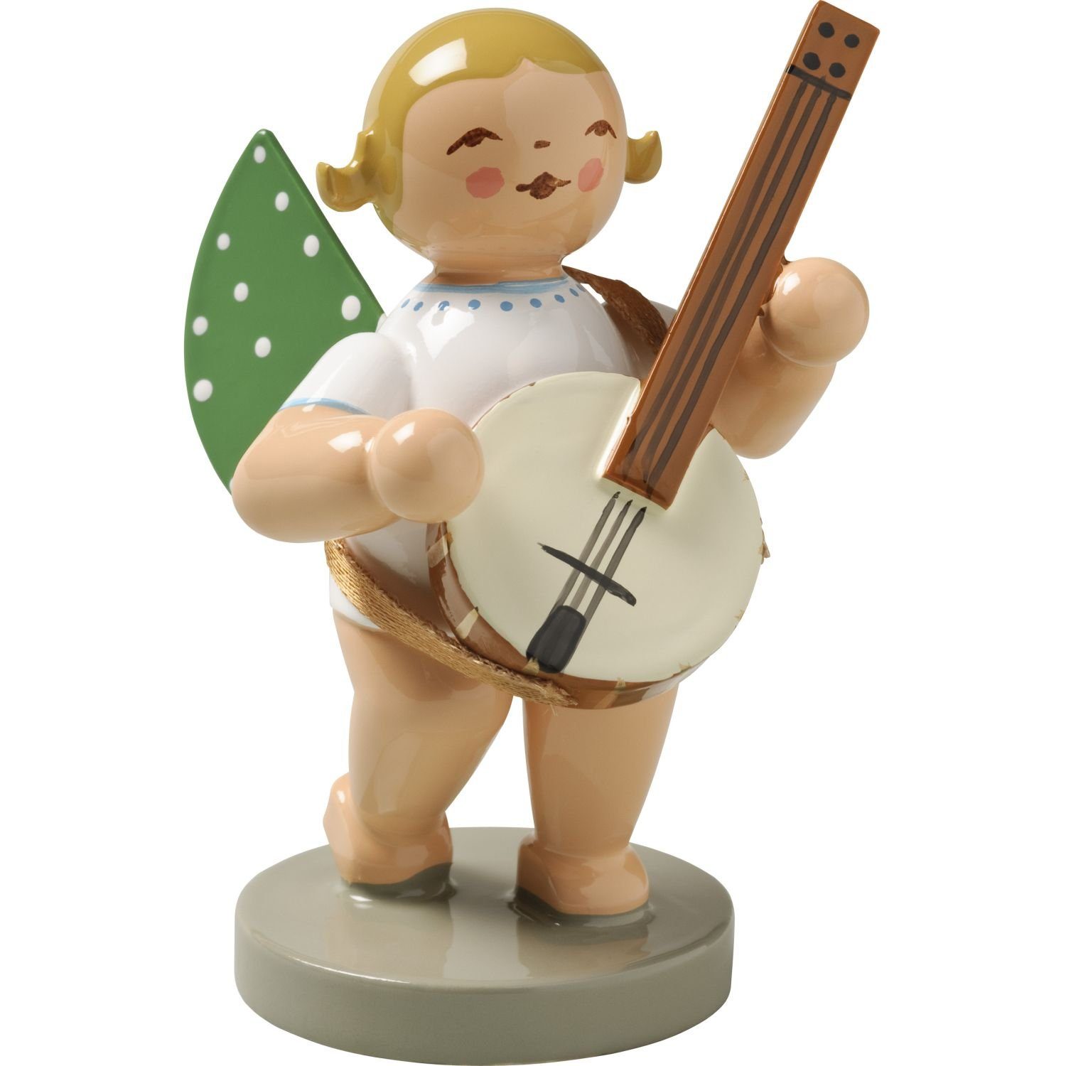 Wendt & Kühn Weihnachtsfigur Engel mit Banjo 650/59, Haarfarbe zufällig blond oder braunhaarig