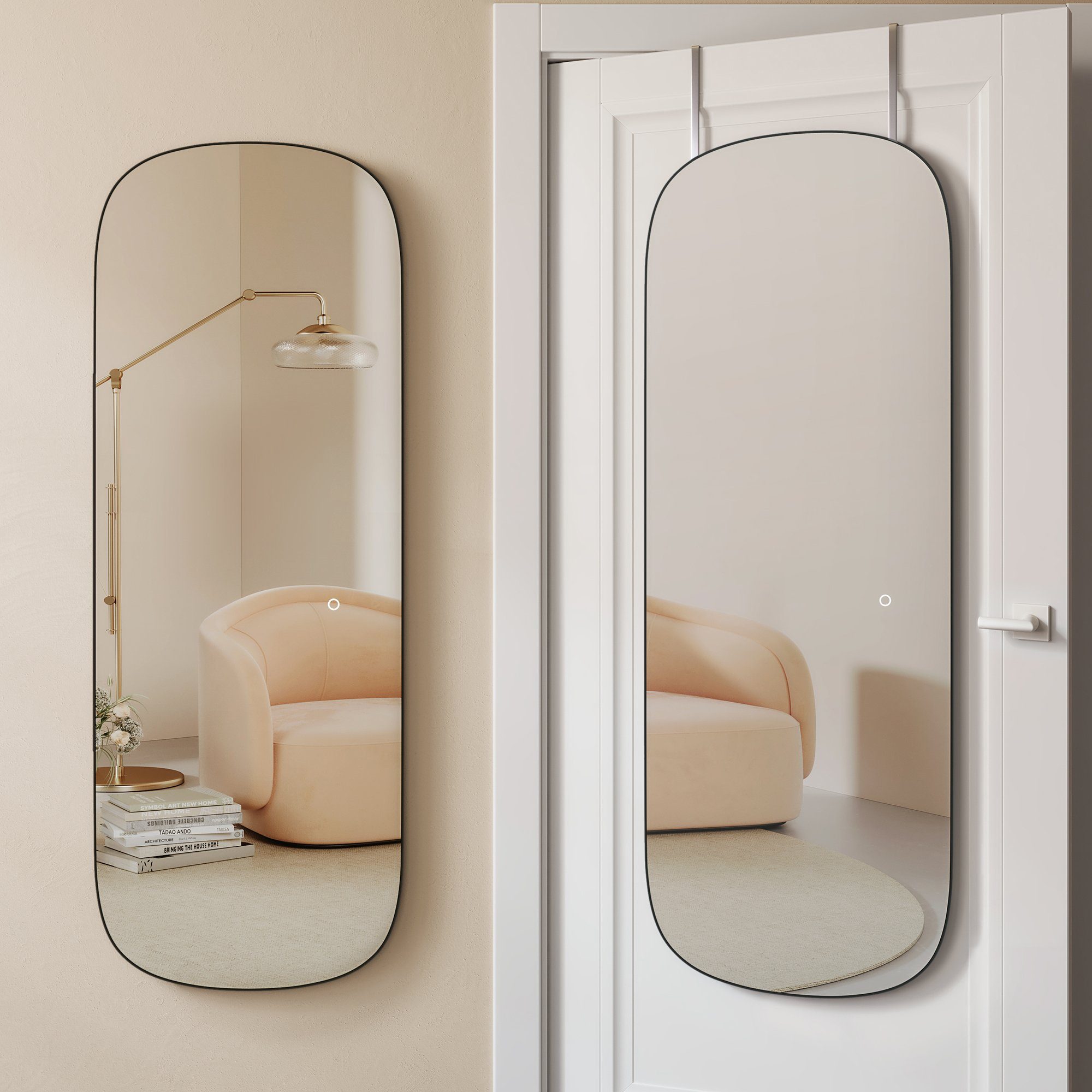 SONGMICS Wandspiegel, Spiegel, gebogene Ecke, Ganzkörperspiegel, Spiegel fü günstig online kaufen