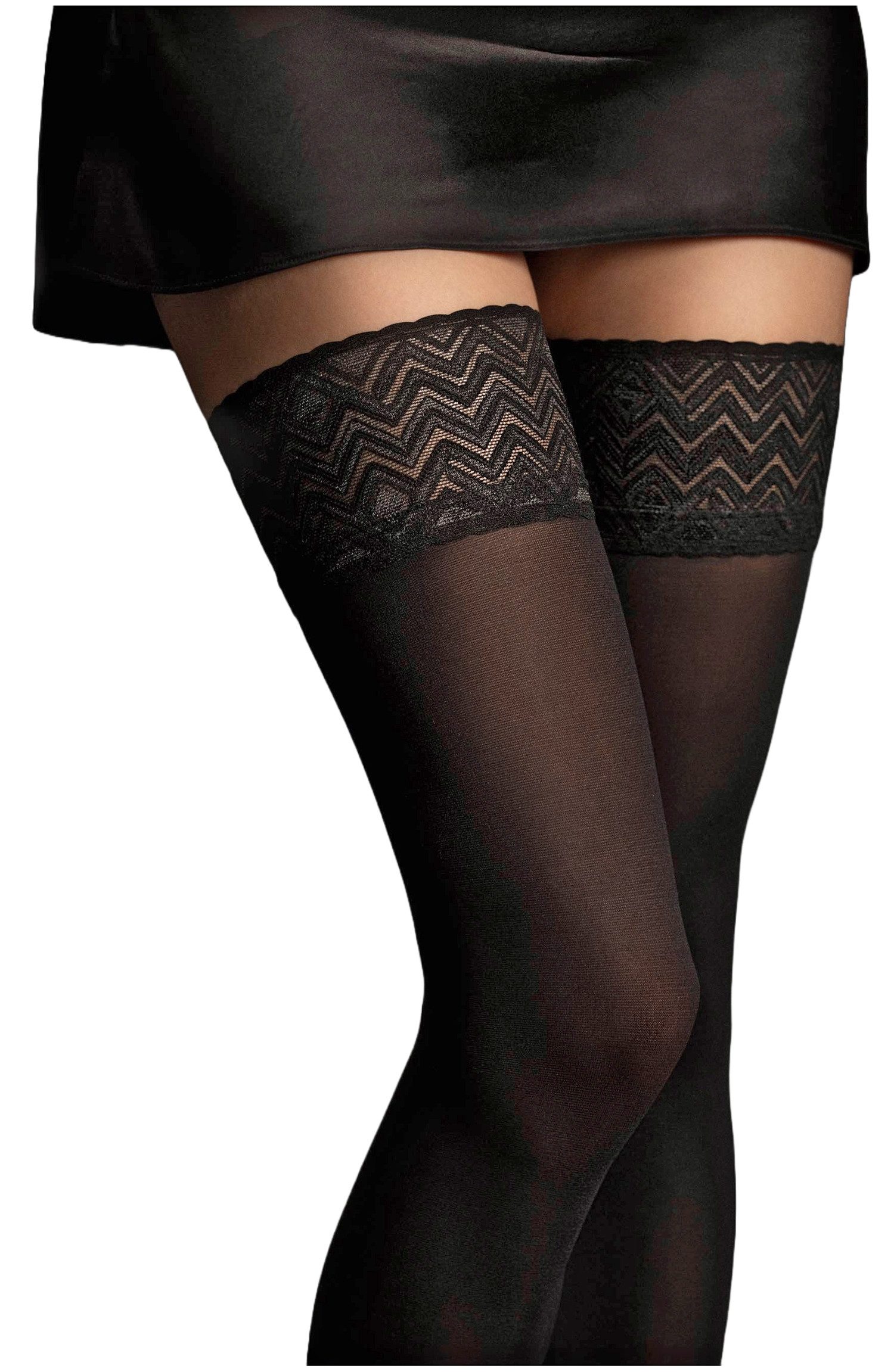 Fiore Чулки с подвязками Sensual (Packung, 1 Paar) 60DEN mit eleganter Spitze in grafischem Muster