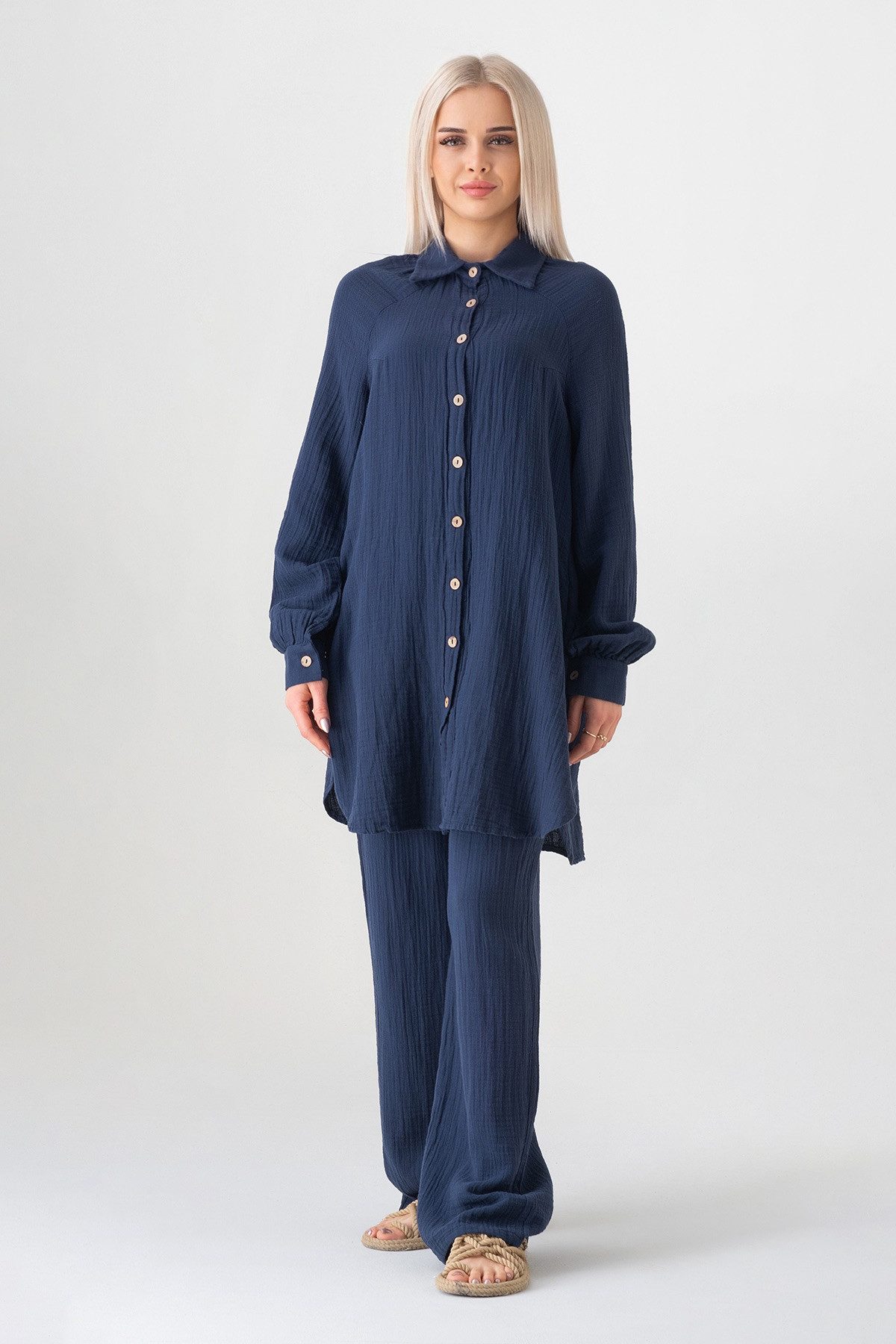 WENOR Hemdbluse Musselin Damen Oversize Hemd günstig online kaufen