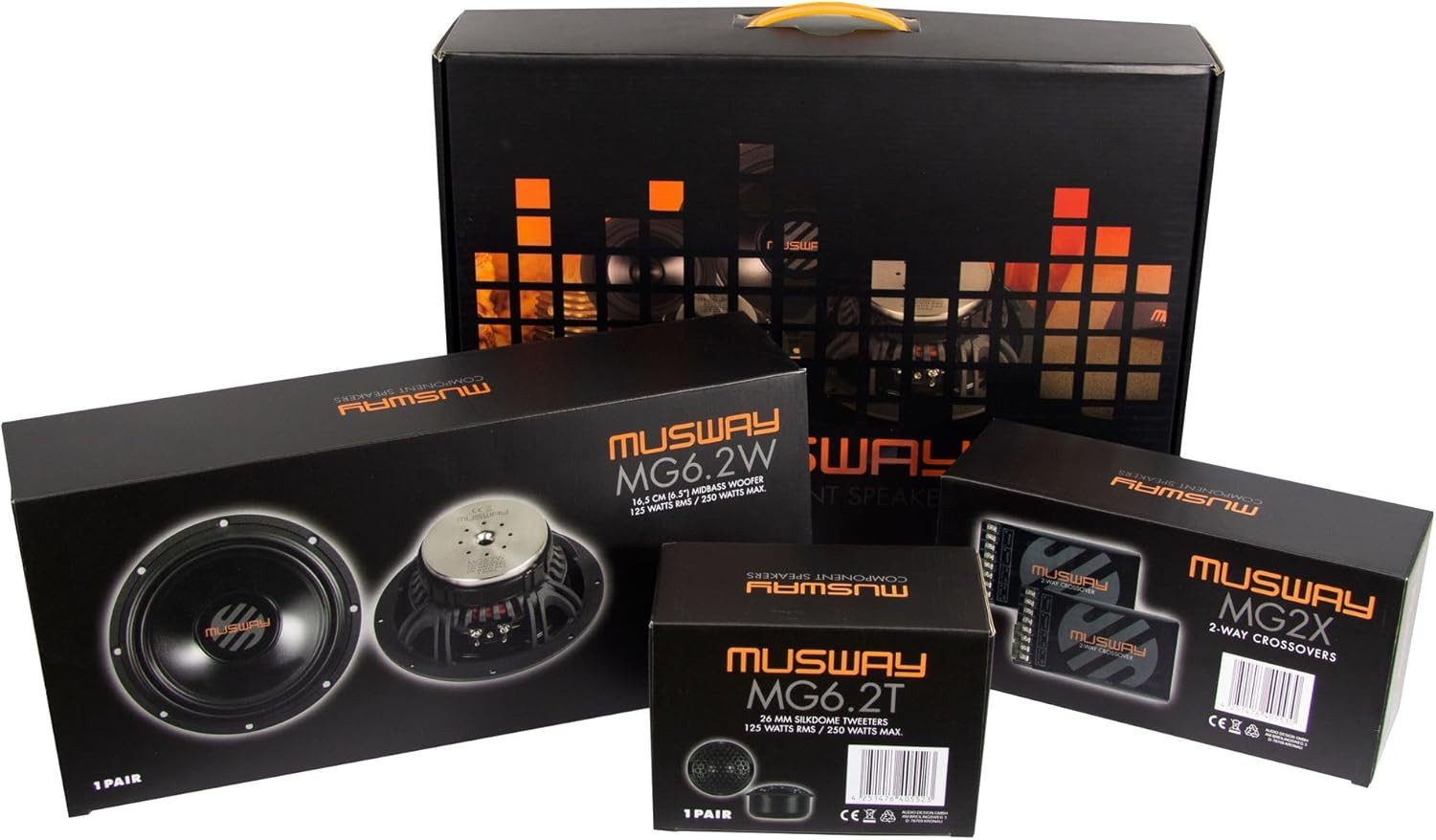 Musway MUSWAY MG6.2C 2-Wege Lautsprecher System 16,5 cm Auto-Lautsprecher