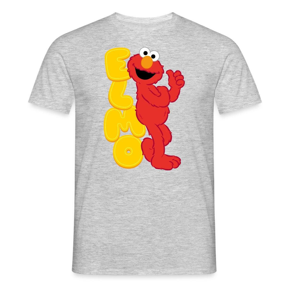 Spreadshirt Sesamstraße Elmo Mit Schriftzug Männer T-Shirt (1-tlg)