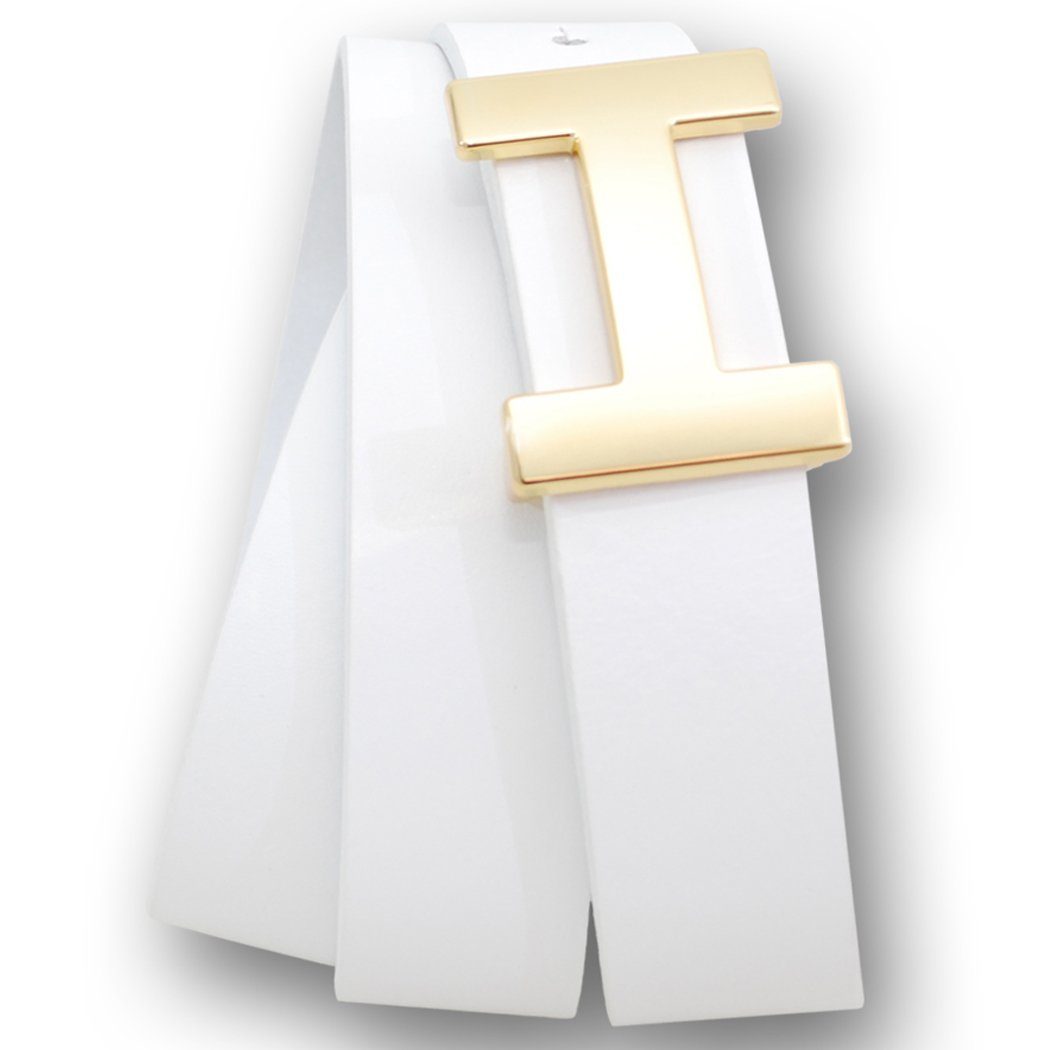 VITTOZZI Ledergürtel Gürtel, Buffalo 3cm, gold Schließe