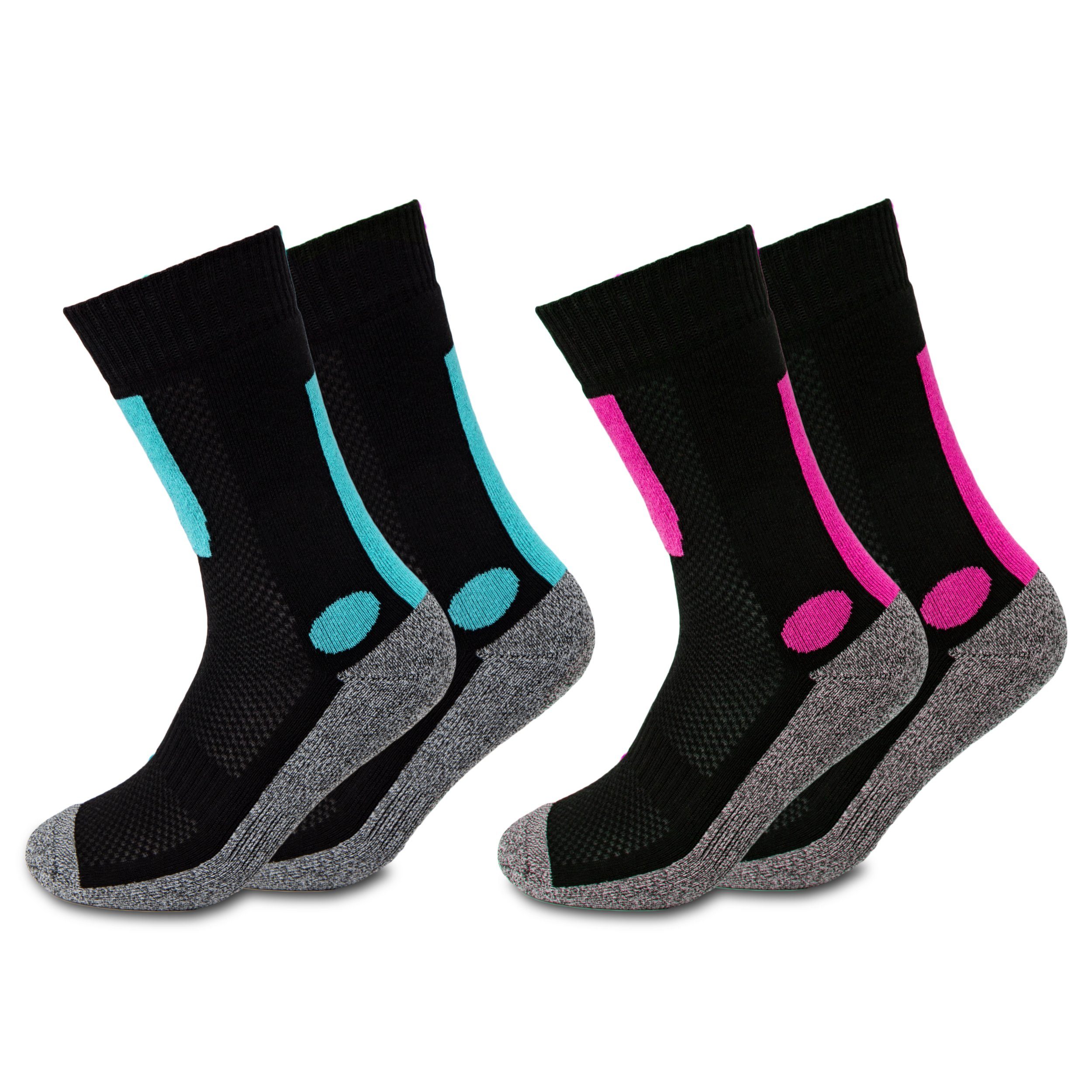 (Modell: Damen (2-Paar) Gerlinde) 2er Pack Wandersocken Blu-Pnk Wandersocken OCCULTO