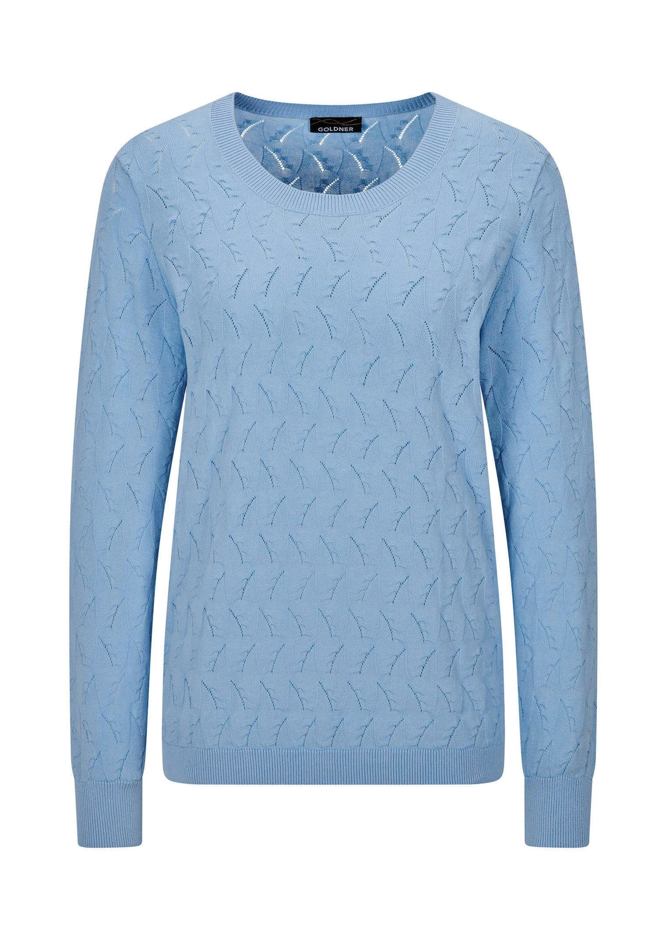 Strickpullover Baumwollpullover mit Zick-Zack-Muster