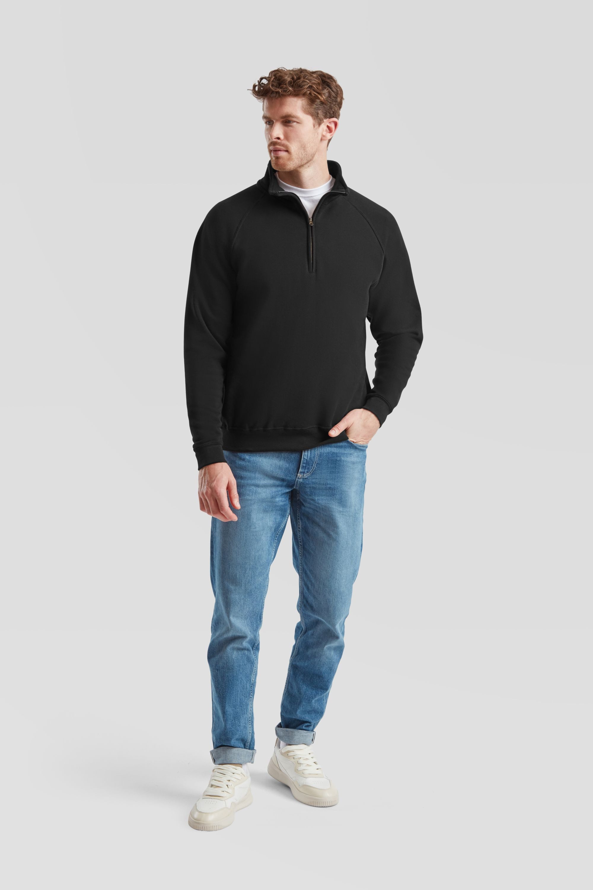 Fruit of the Loom Sweatshirt Fruit of the Loom Classic Zip Neck Sweat günstig online kaufen