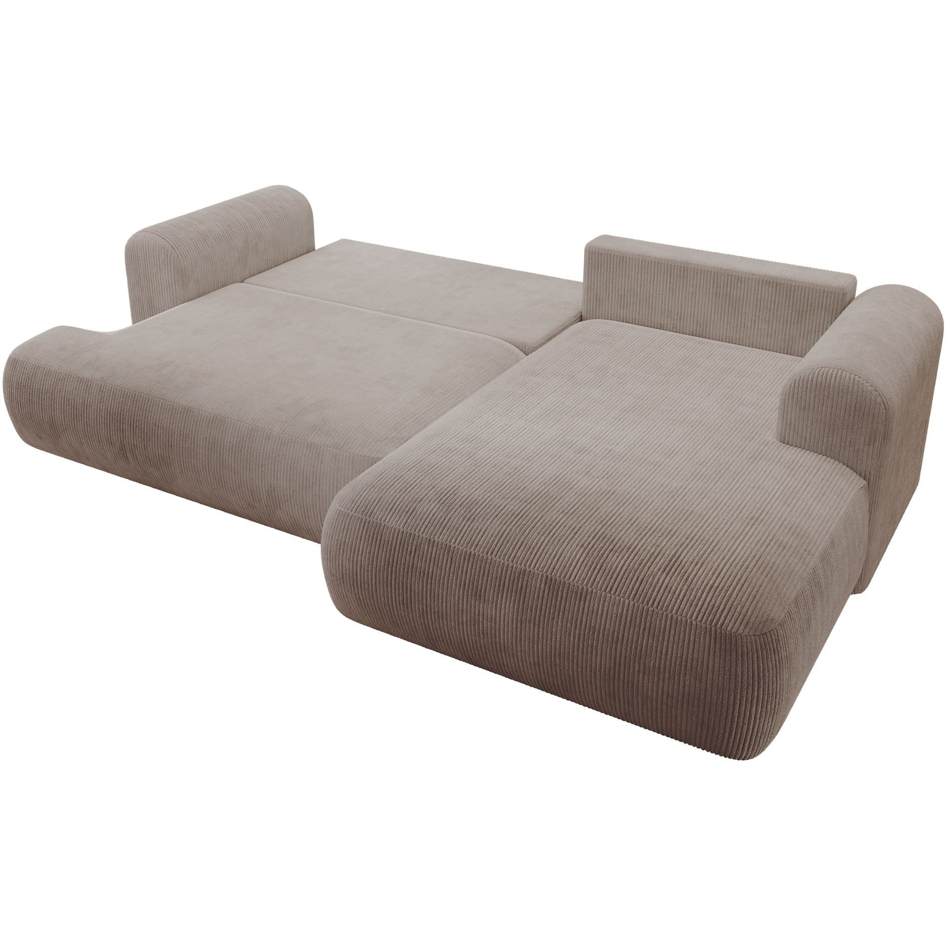 Selsey Ecksofa OVO CORD, Ecksofa Schlafsofa 4-Sitzer mit Cordbezug und Bettkasten