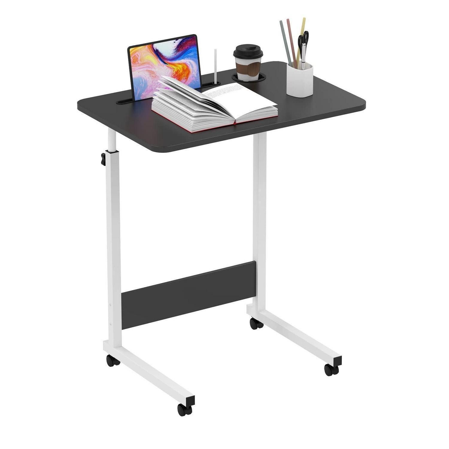 LuxusKollektion Laptoptisch Laptoptisch höhenverstellbar 60x40cm mit Rollen Schwarz (1-St)