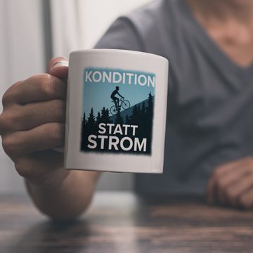 speecheese Tasse Kondition statt Strom Kaffeebecher für Fahrradfahrer