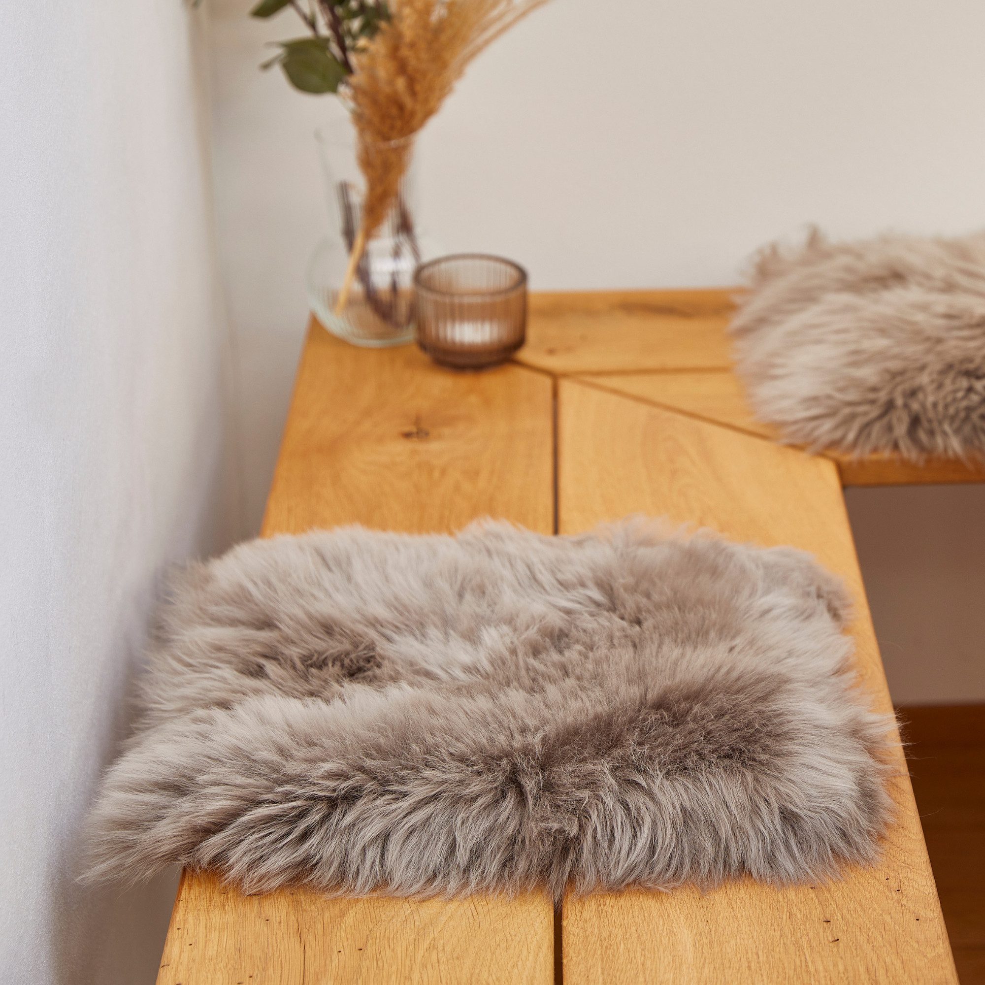 LUXOR living Stuhlkissen Sitzauflage Lammfell, ungepolstert, rund oder eckig, echtes Lammfell, auch als 4er Set