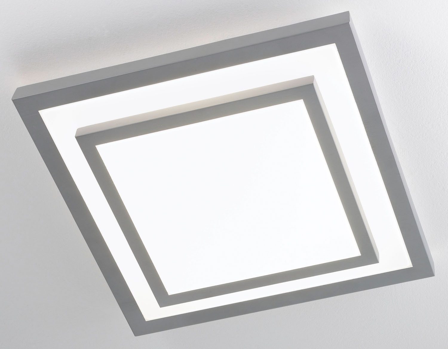 casa NOVA LED Deckenleuchte CLIPPER, 1-flammig, 41 x 41 cm, Grau, Weiß, Anp günstig online kaufen