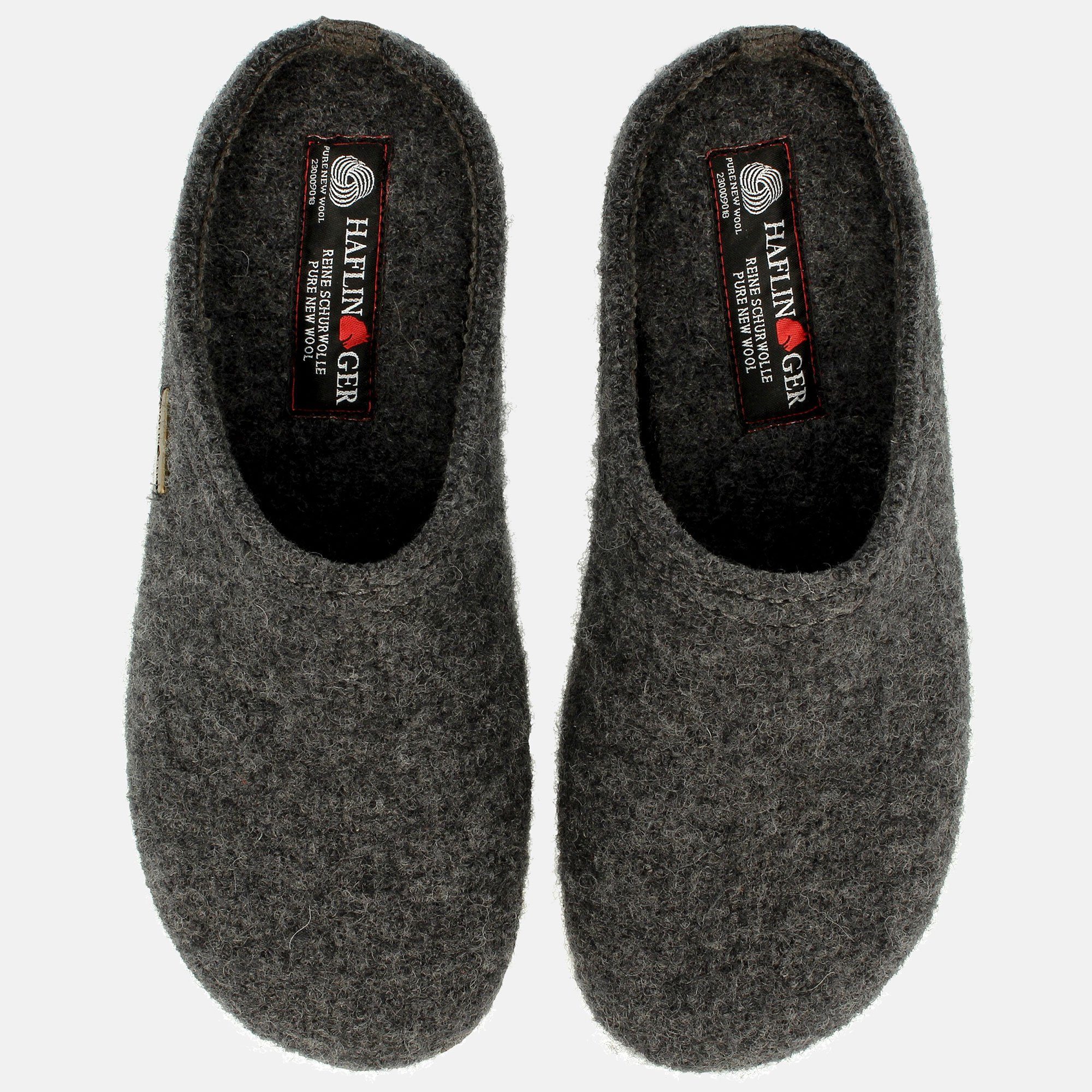 Haflinger Everest Classic Pantoffel aus reiner Schurwolle mit Gummisohle Hausschuh