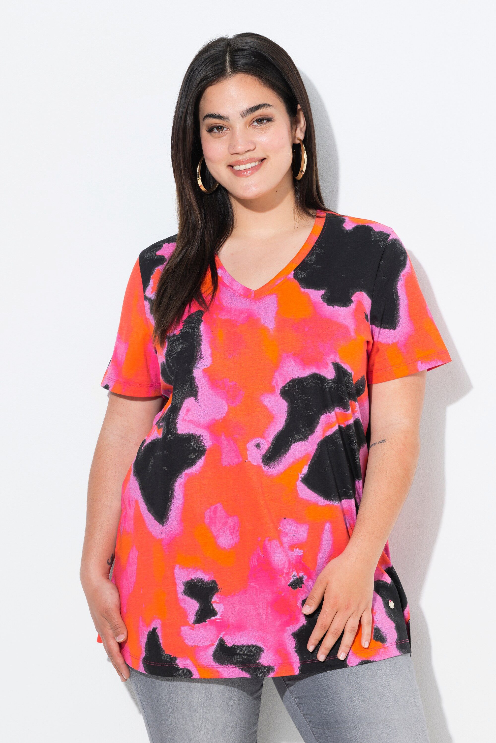 T-Shirt T-Shirt bequeme Passform Batikoptik