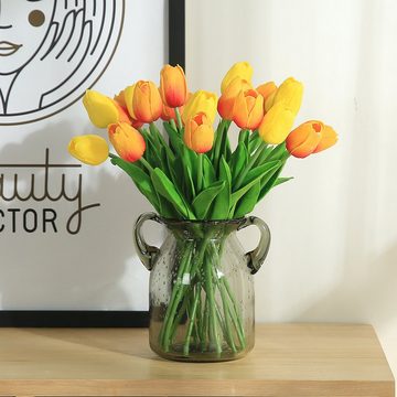 Kunstblumenstrauß Künstliche Pflanzen 10 Stöcke künstliche Tulpe Heimdekoration, klarer Himmel
