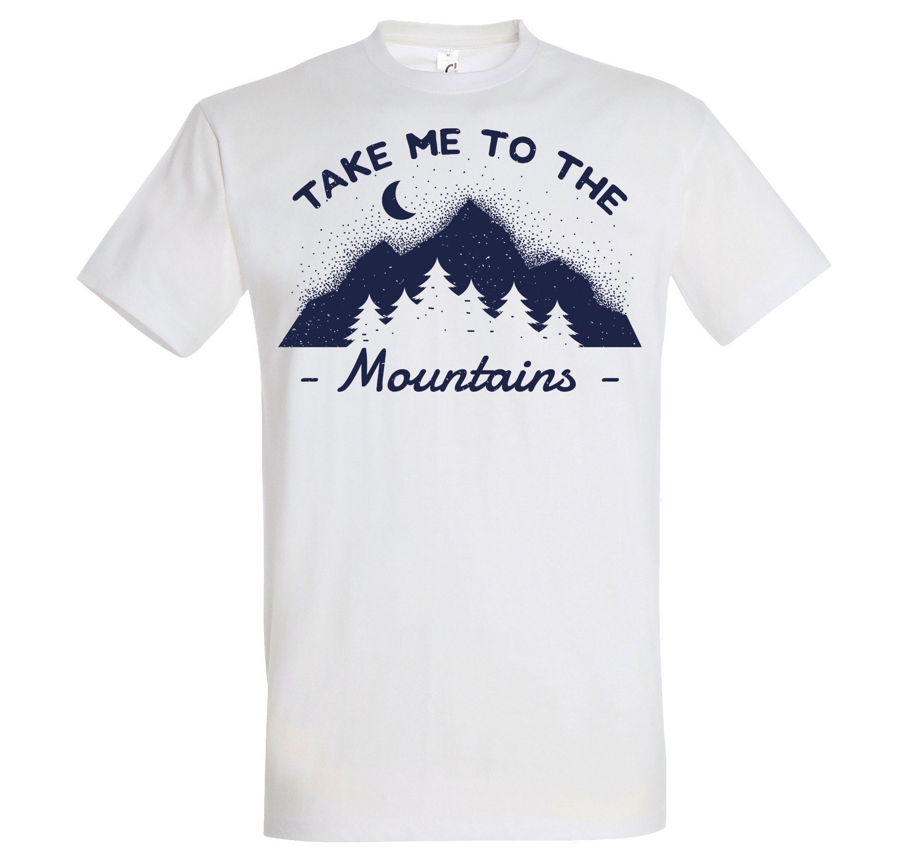 me Frontdruck Take Mountains T-Shirt Trendigem Weiss mit Youth Designz the Herren T-Shirt to
