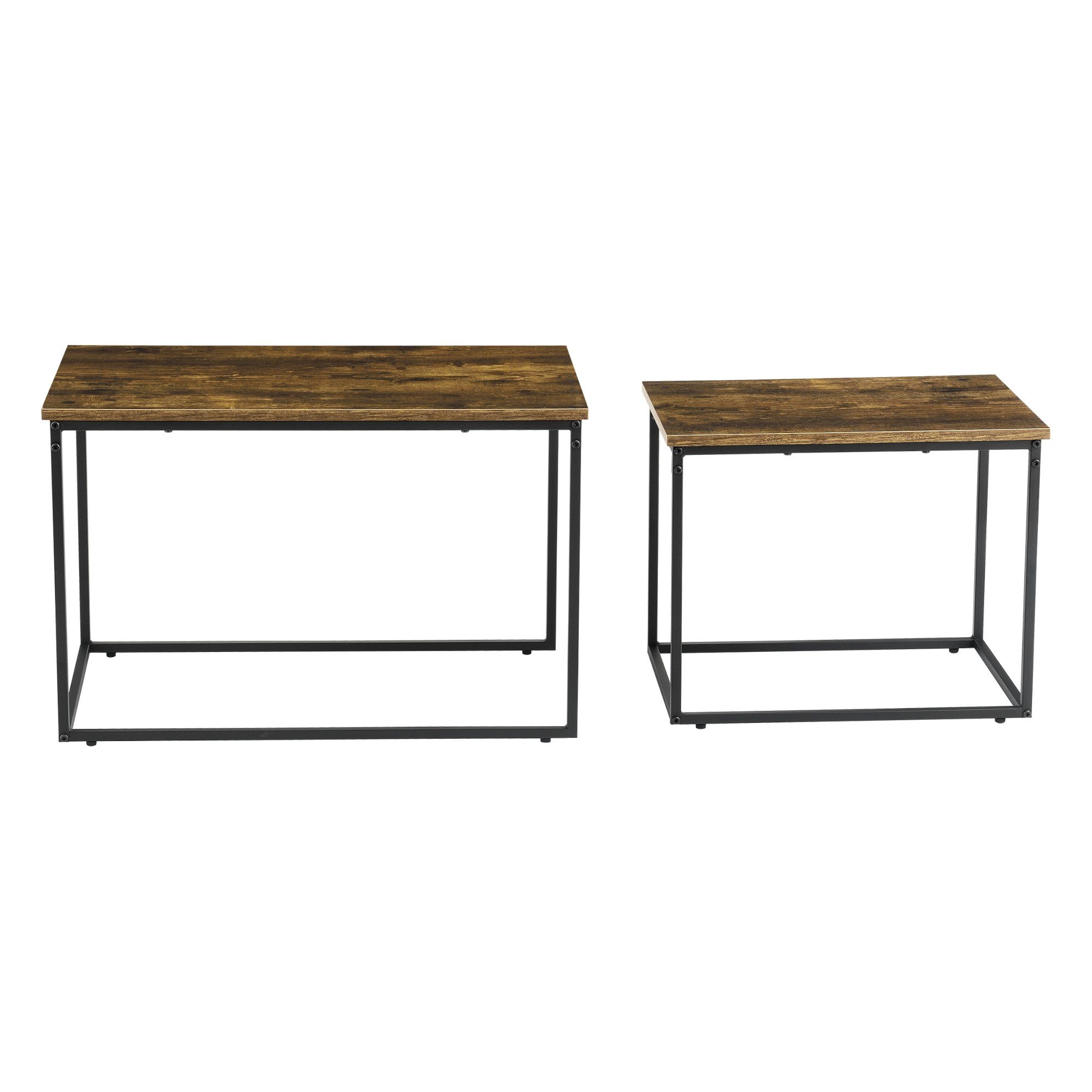 en.casa Couchtisch (2er-Set), Härnösand 2er Couchtischset Schwarz / Dunkler günstig online kaufen