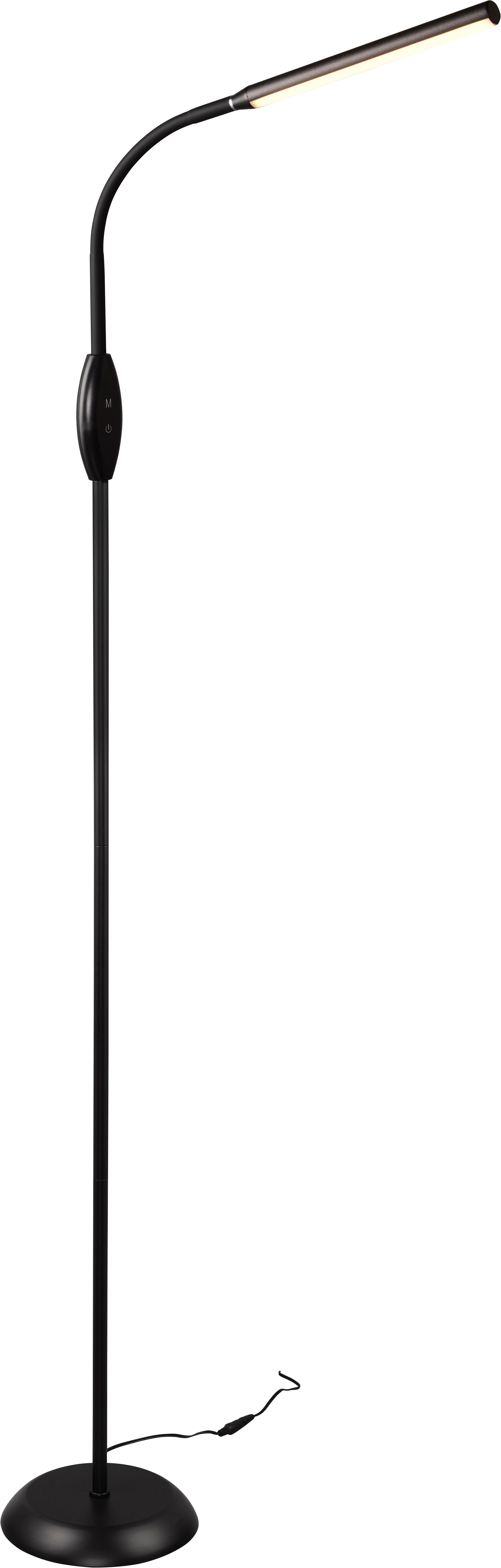 Reality Leuchten TORO, LED Stehleuchte mit Flexarm, Höhe 145cm Tiefe 45cm 5W 700 Lumen, Dimmfunktion, mehrere Helligkeitsstufen, LED fest integriert, Farbwechsler, warmweiß - kaltweiß, Touch Dimmer und Lichtfarbe in Stufen wählbar 3000-4000-5000K