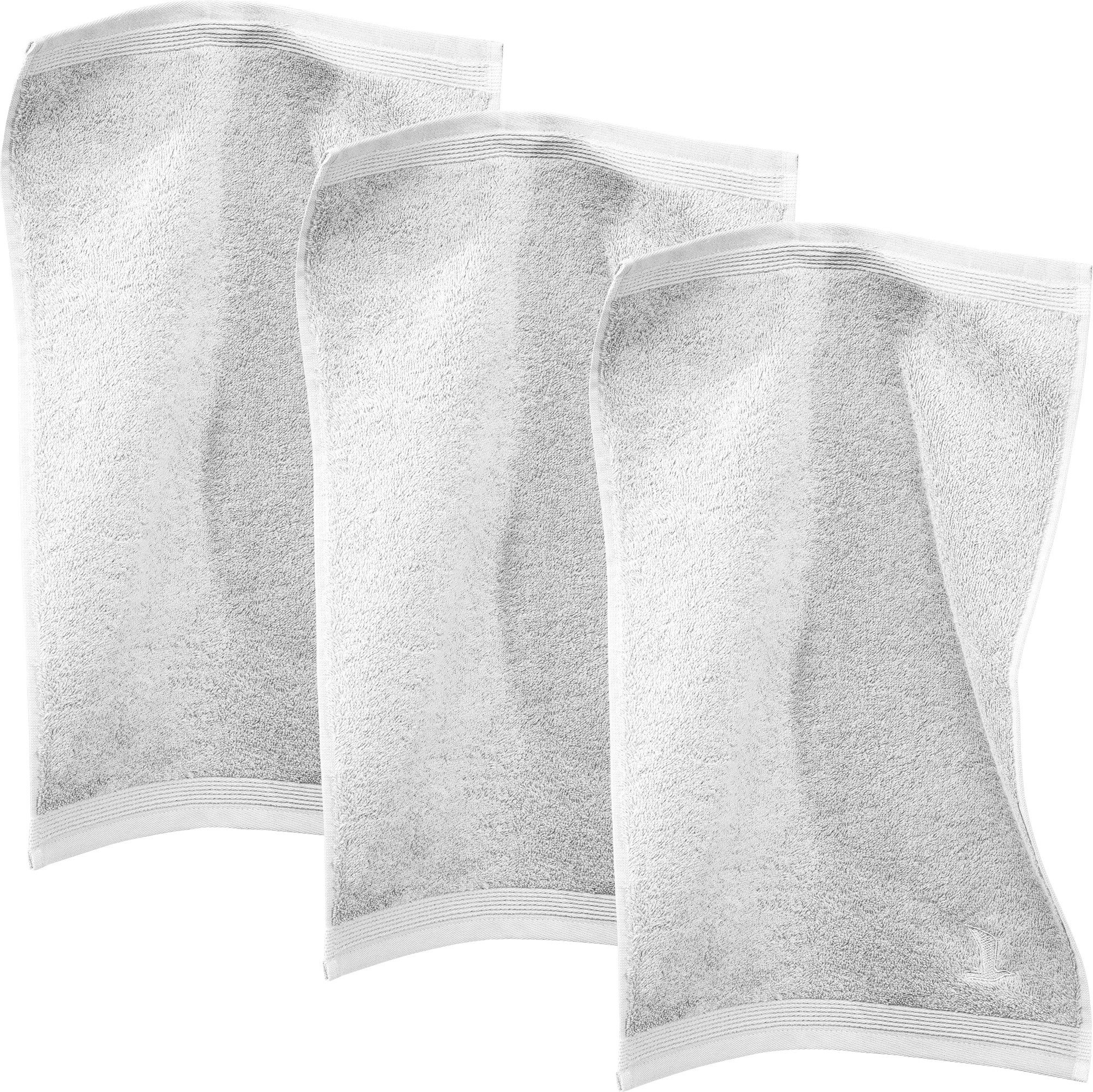 Möve Gästehandtuch Gästetuch "Superwuschel" 3er-Pack, Frottier, Walk-Frottier Uni