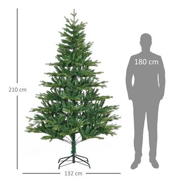 HOMCOM Künstlicher Weihnachtsbaum mit realistischem Aussehen üppige Zweige flammhemmender, Tannenbaum, mit Standfuß