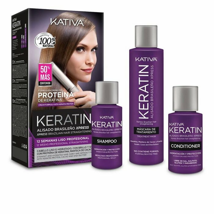 Kativa Haarpflege-Set Kativa Brazilian Xpress Keratin - Haarglättungs Kit