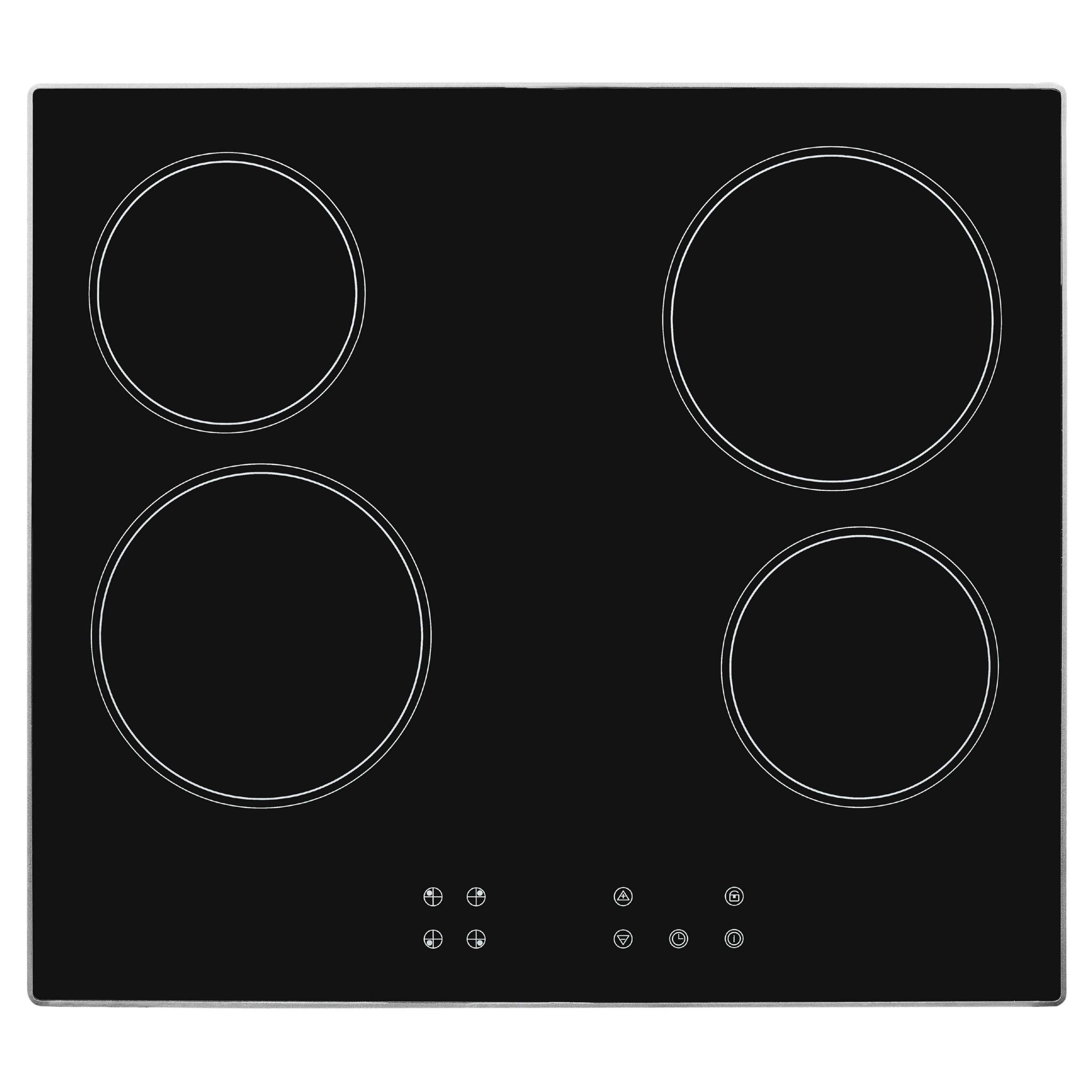 exquisit Elektro-Kochfeld EKC601-Rsw-020, NEU: mit trendigem schwarzen Rahmen und stoßfest für mehr Sicherheit