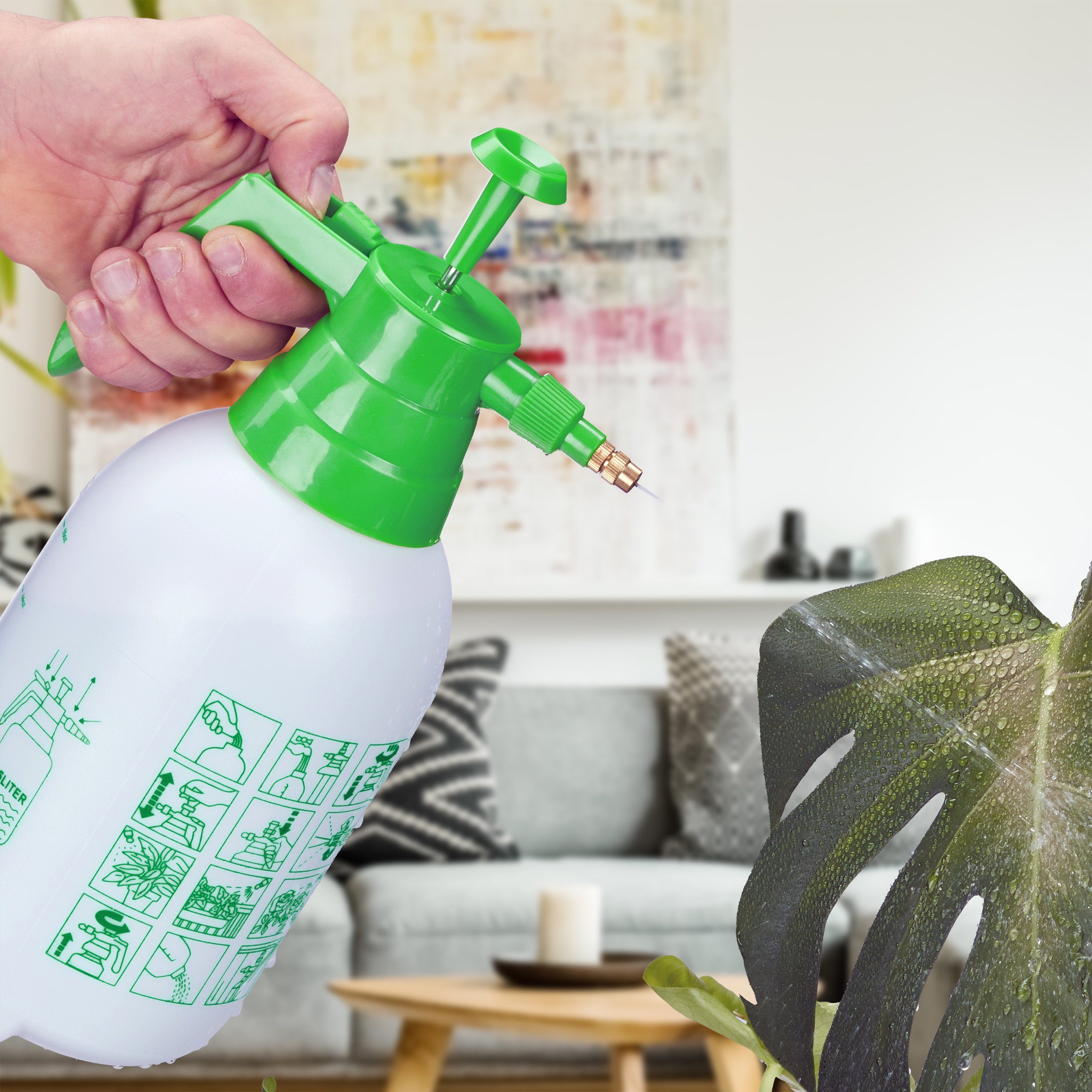 relaxdays Drucksprühgerät Pumpsprühflasche 1 Liter