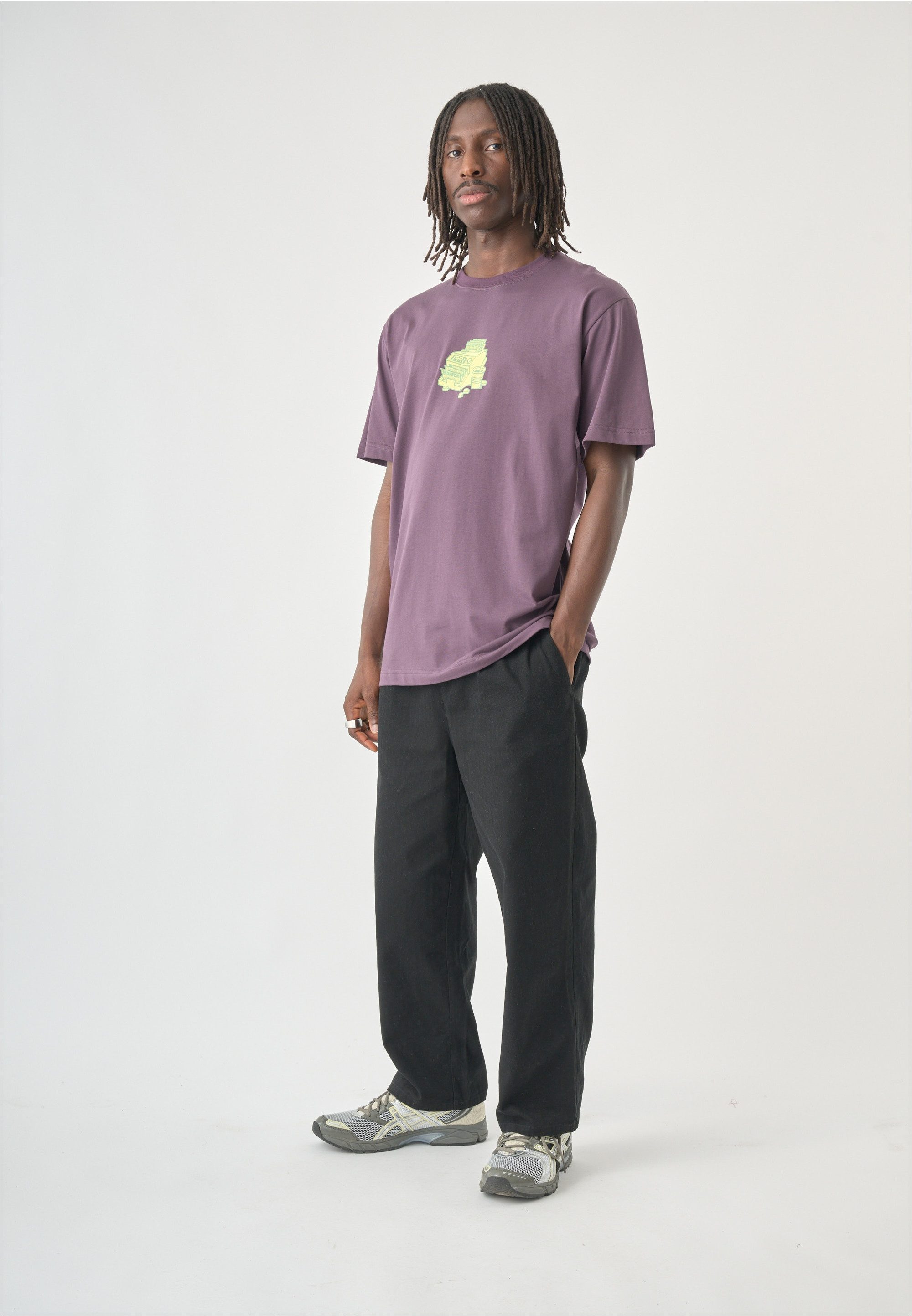 Cleptomanicx T-Shirt mit coolem Front- und Rückenprint
