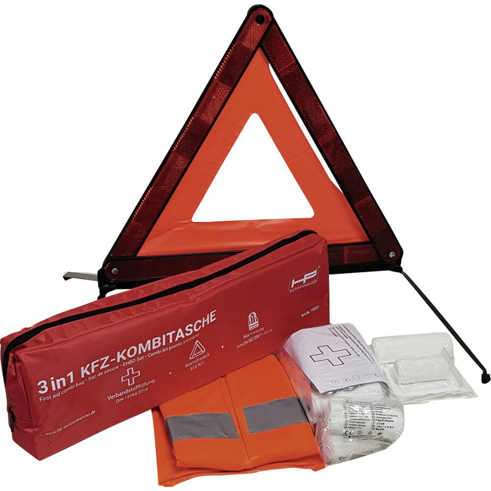 Warndreieck HP Autozubehör 10047 Verbandtasche Inkl. Warndreieck, Inkl. Warnweste