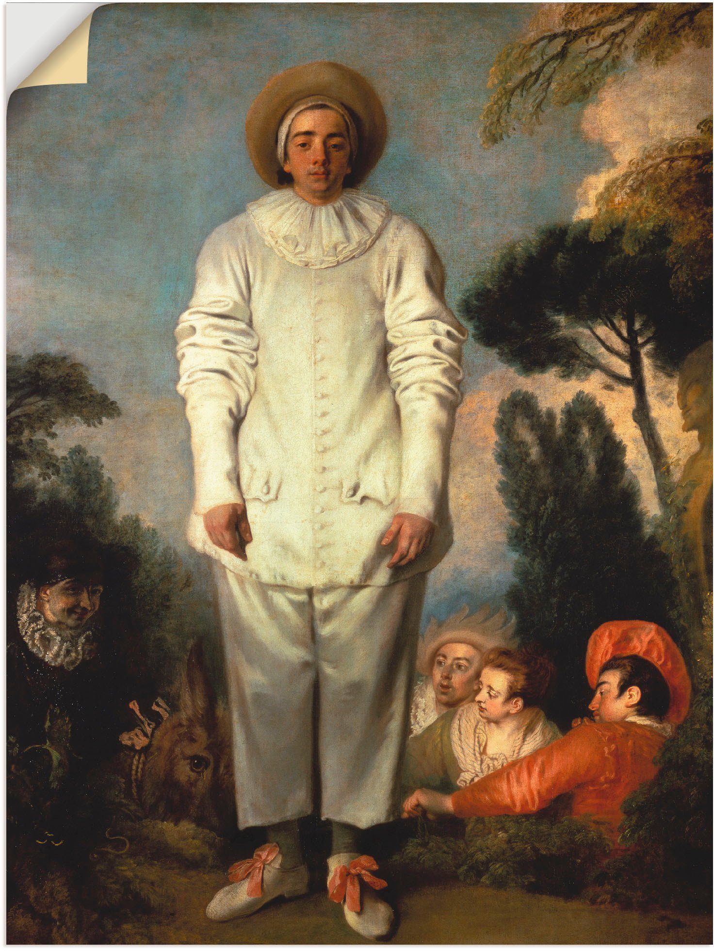 Artland Wandbild Gilles. Um 1718-19, Mann (1 St), als Leinwandbild, Wandaufkleber oder Poster in versch. Größen