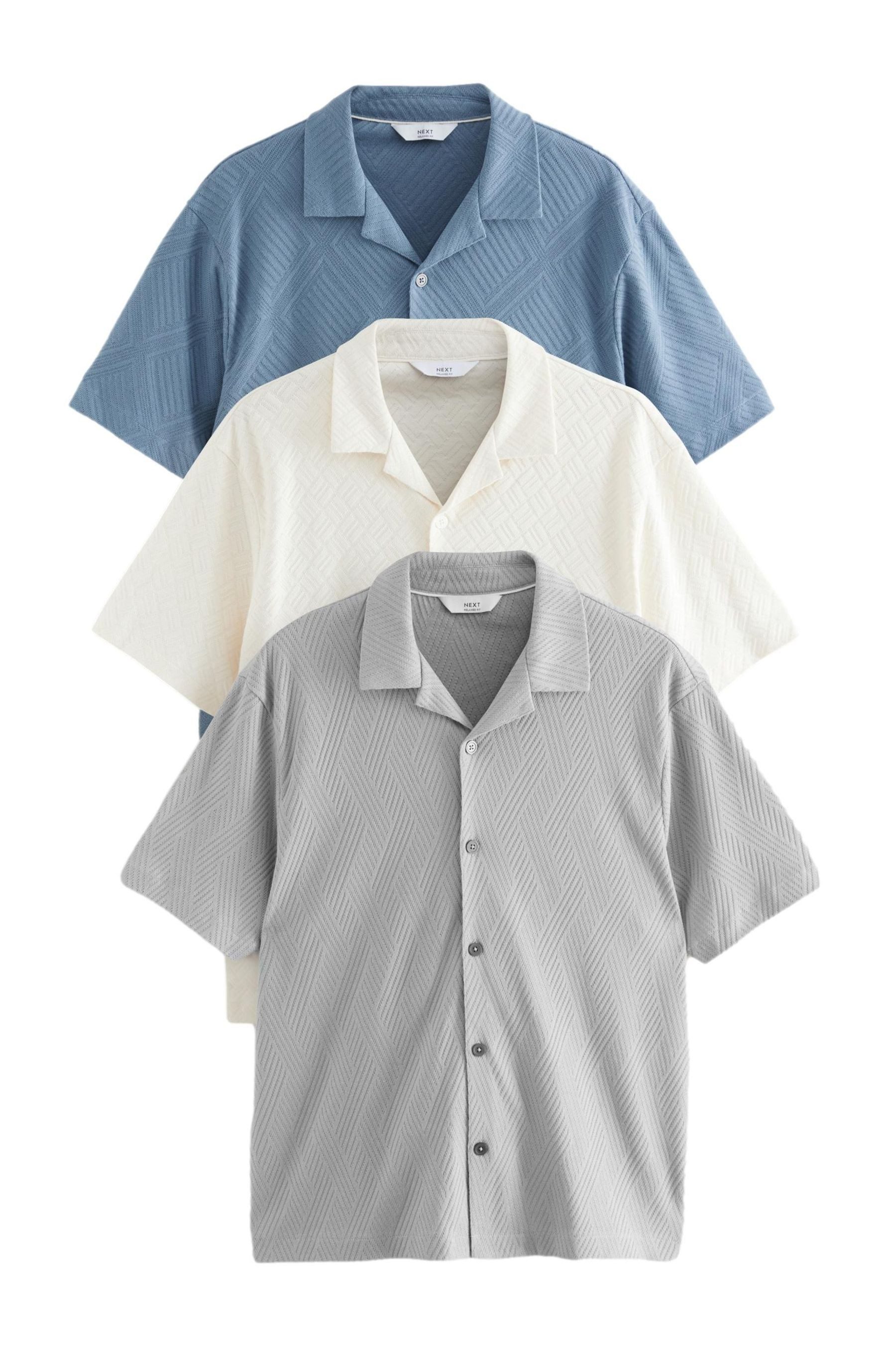 Next Poloshirt Strukturiertes Kurzarmhemd mit Kuba-Kragen günstig online kaufen