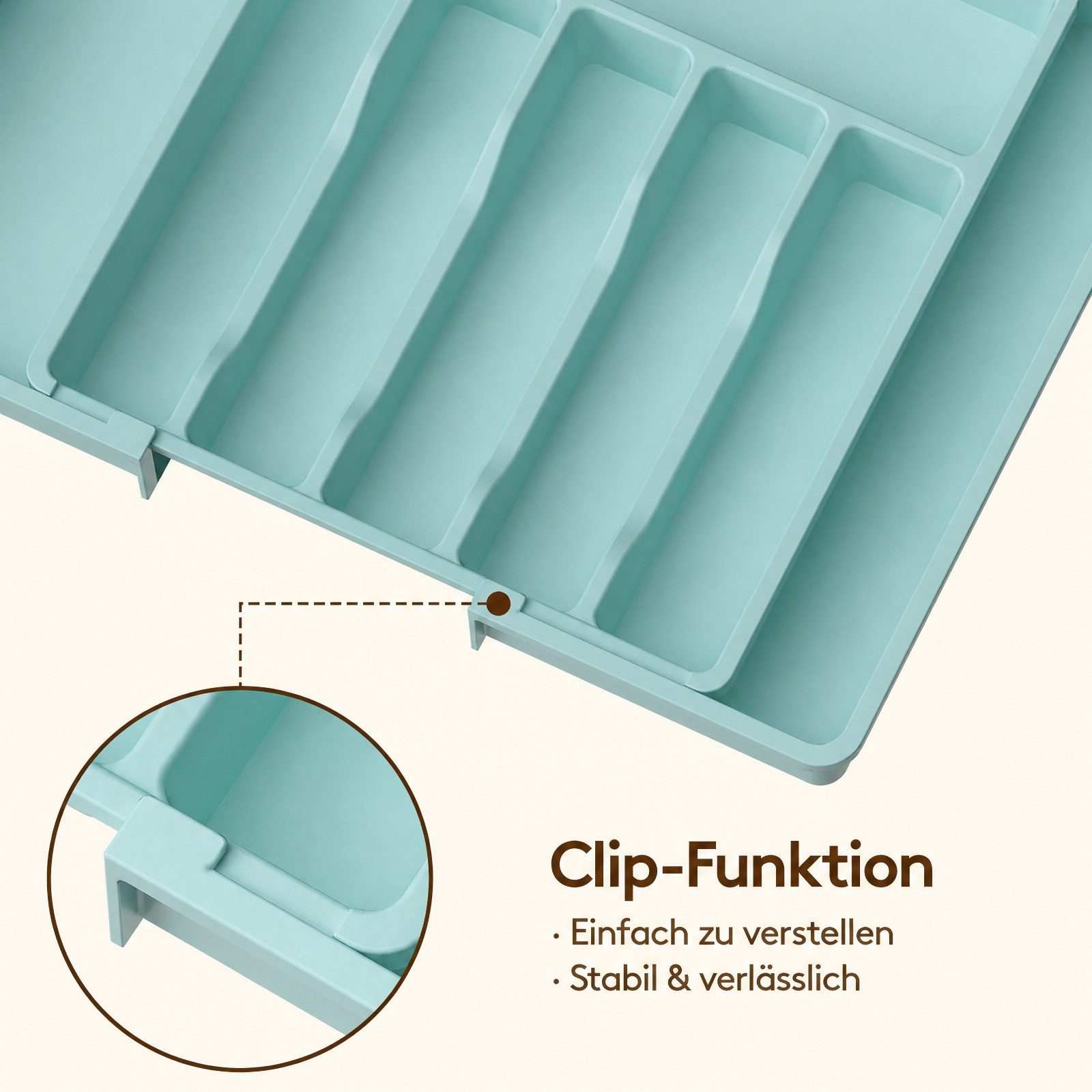 Lifewit Besteckeinsatz Besteckkasten für Schubladen, Verstellbarer Besteckhalter (1 St) – Bild 4 von 5