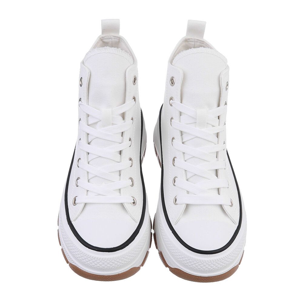 Ital-Design Damen High-Top Freizeit Sneakerboots (86016865) Flach Sneakers High in Weiß